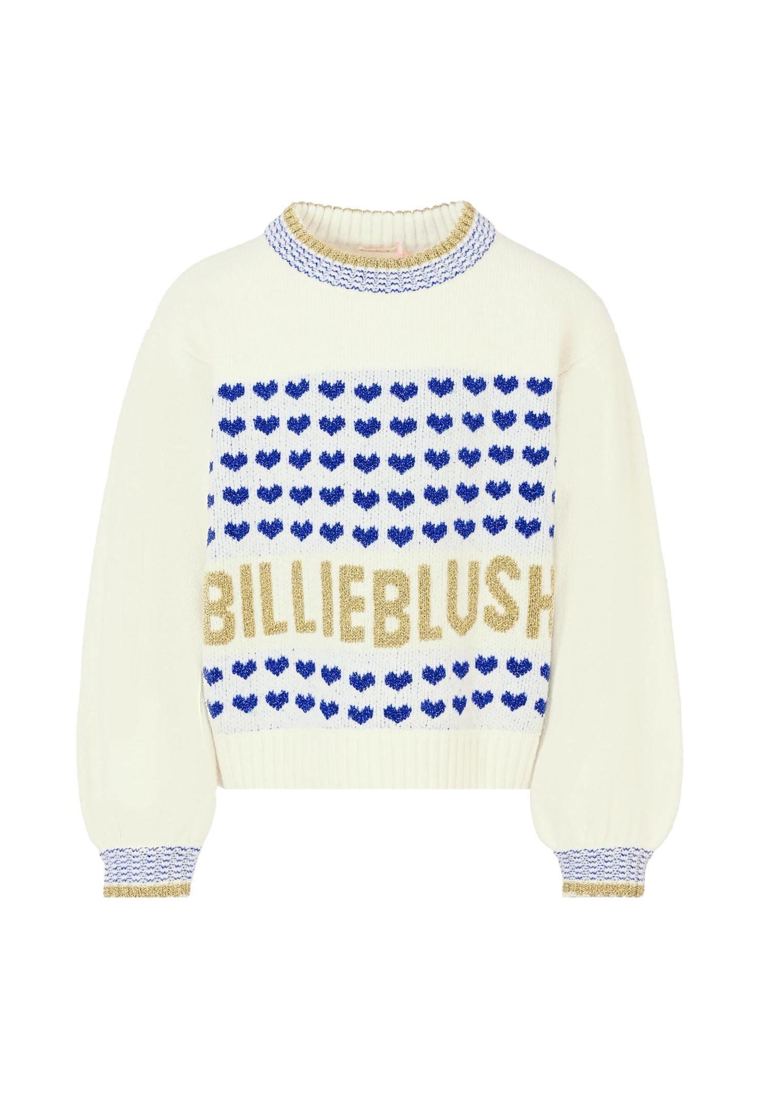 Billieblush Ivory Sweater For Girl With Logo In White