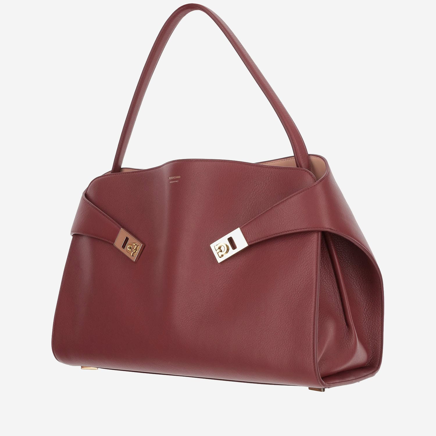 Shop Ferragamo Hug Soft Two-tone Large Shoulder Bag In Red