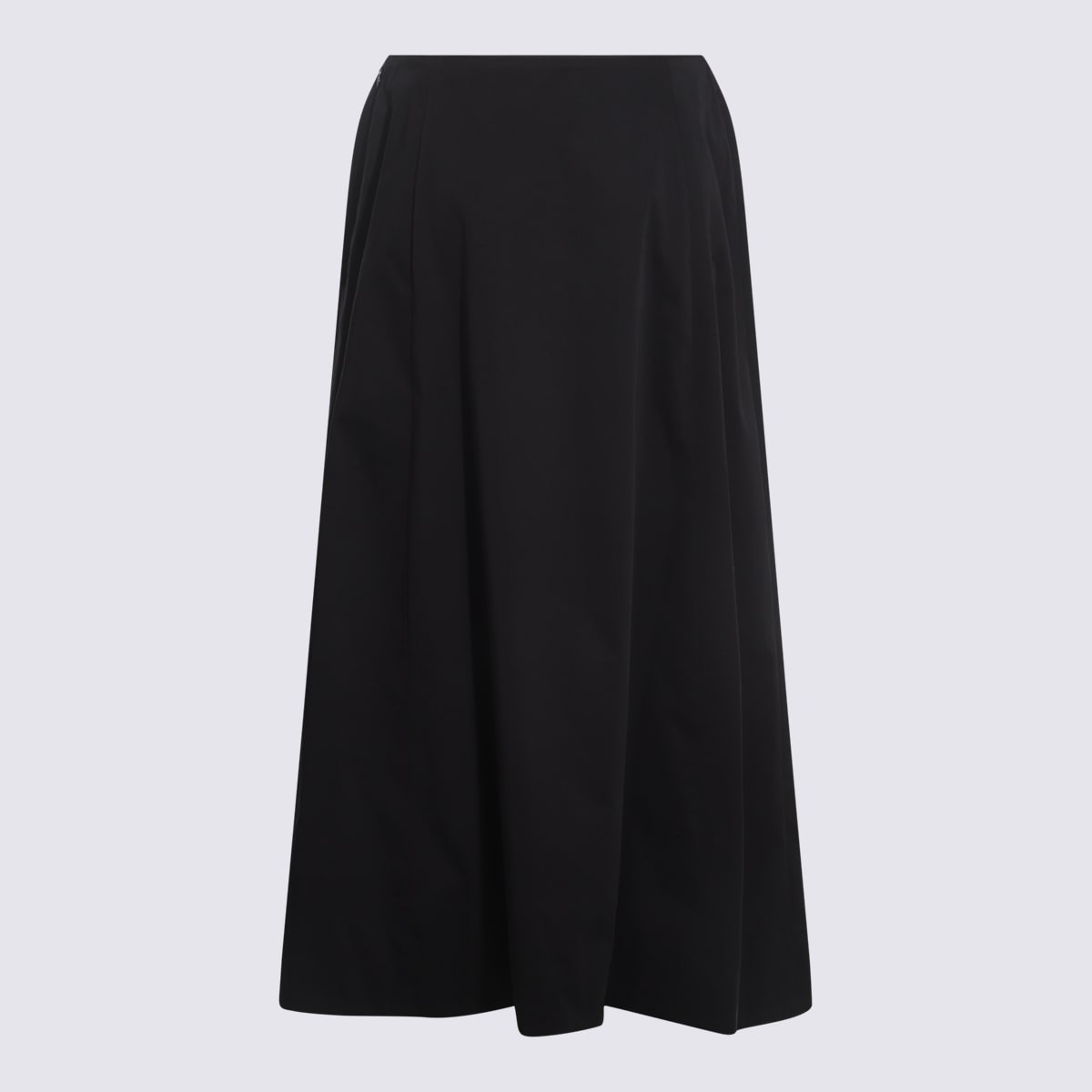 Balenciaga Black Cotton Midi Skirt