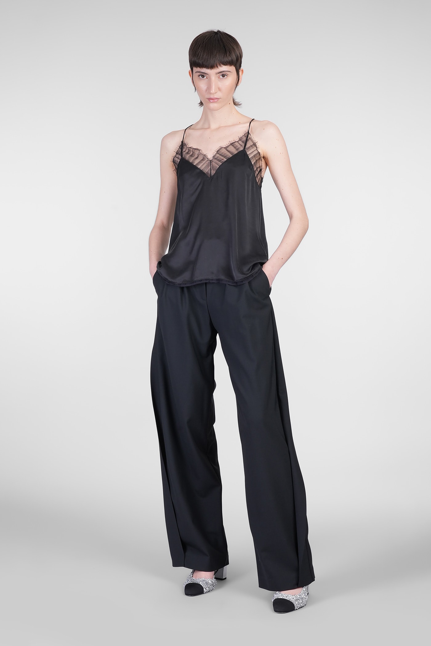 Iro Berwyn Silk Cami With Lace Trim