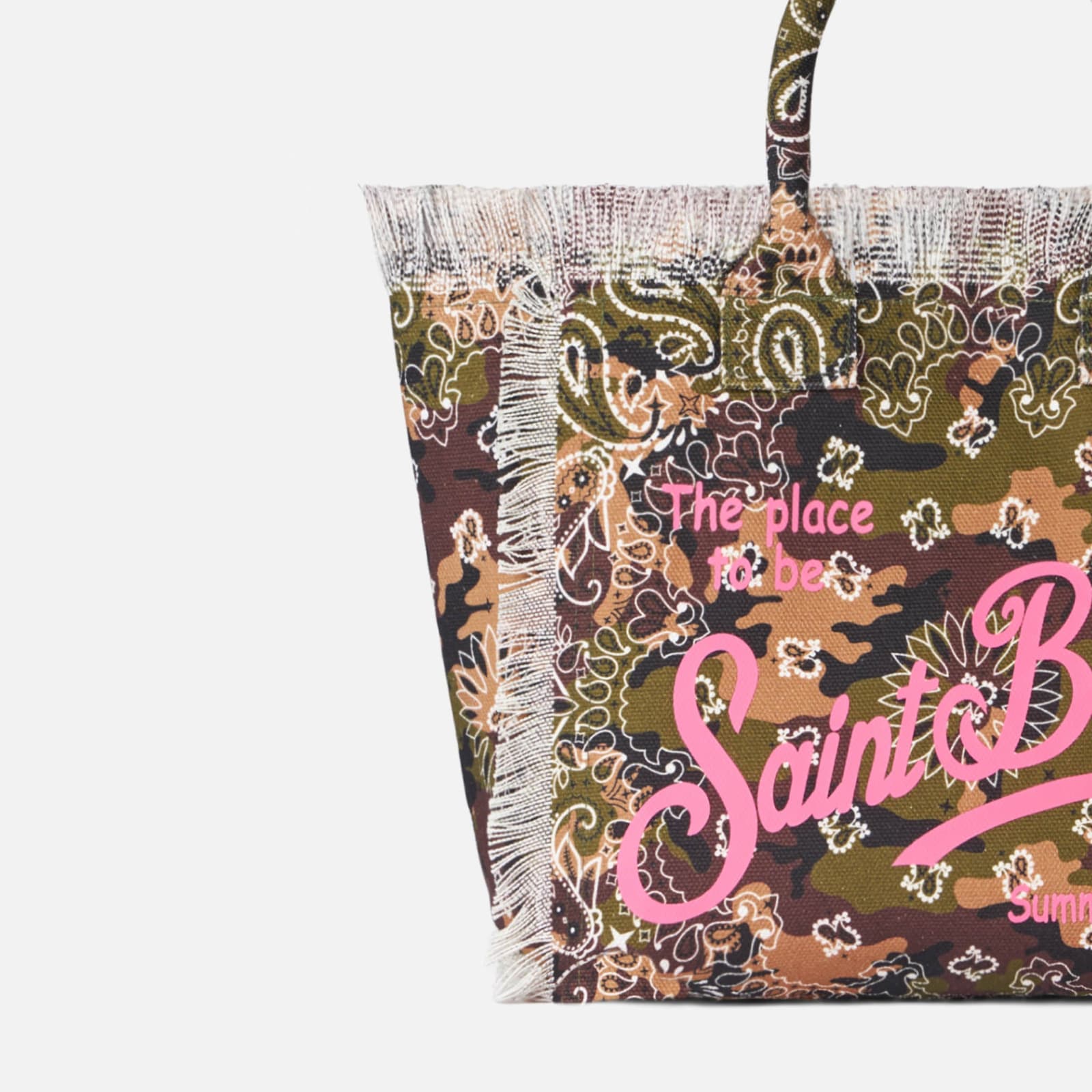 MC2 Saint Barth Vanity Canvas Shoulder Bag with Camouflage Print