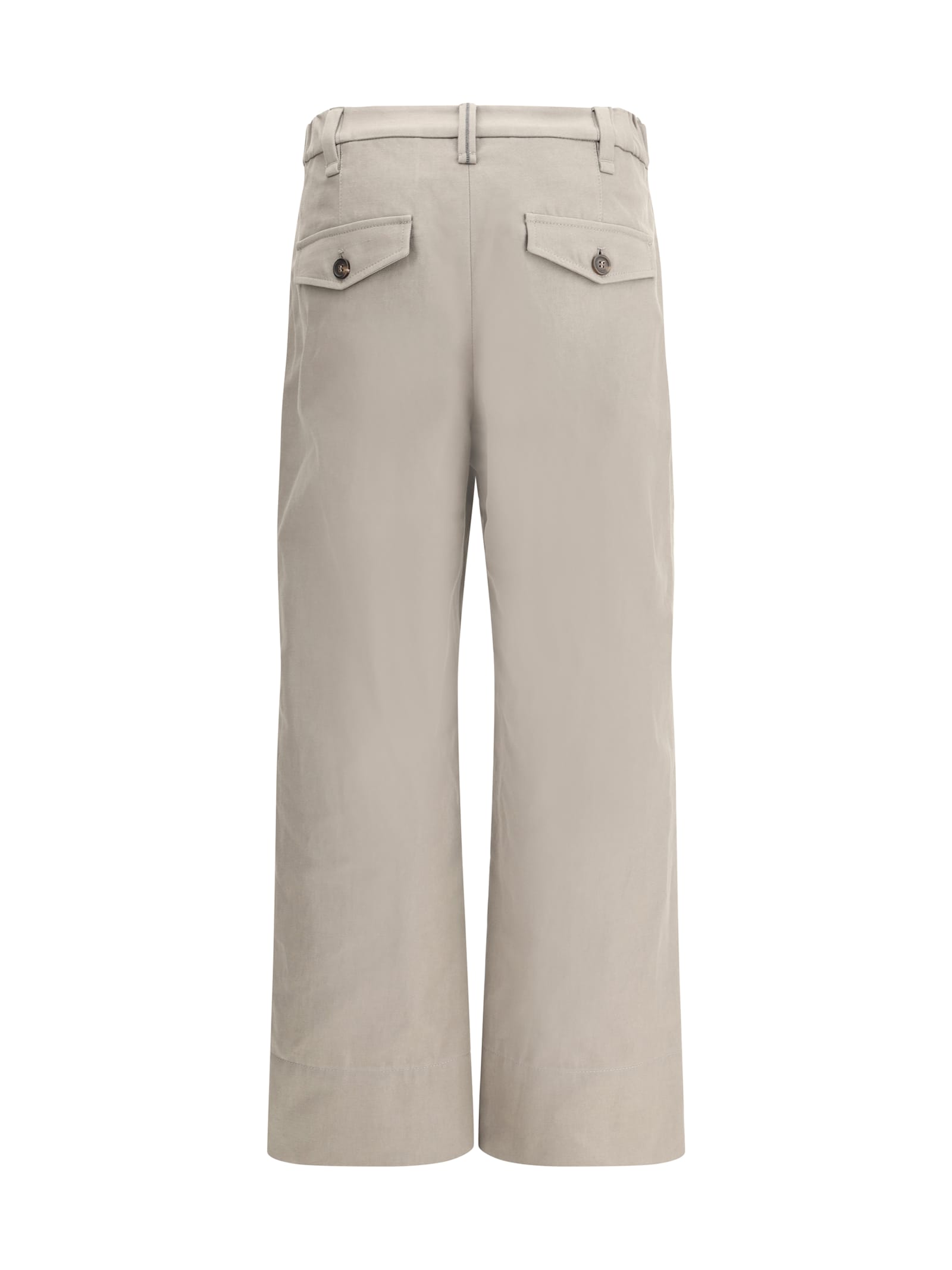 Brunello Cucinelli Twill Trousers In Fossil
