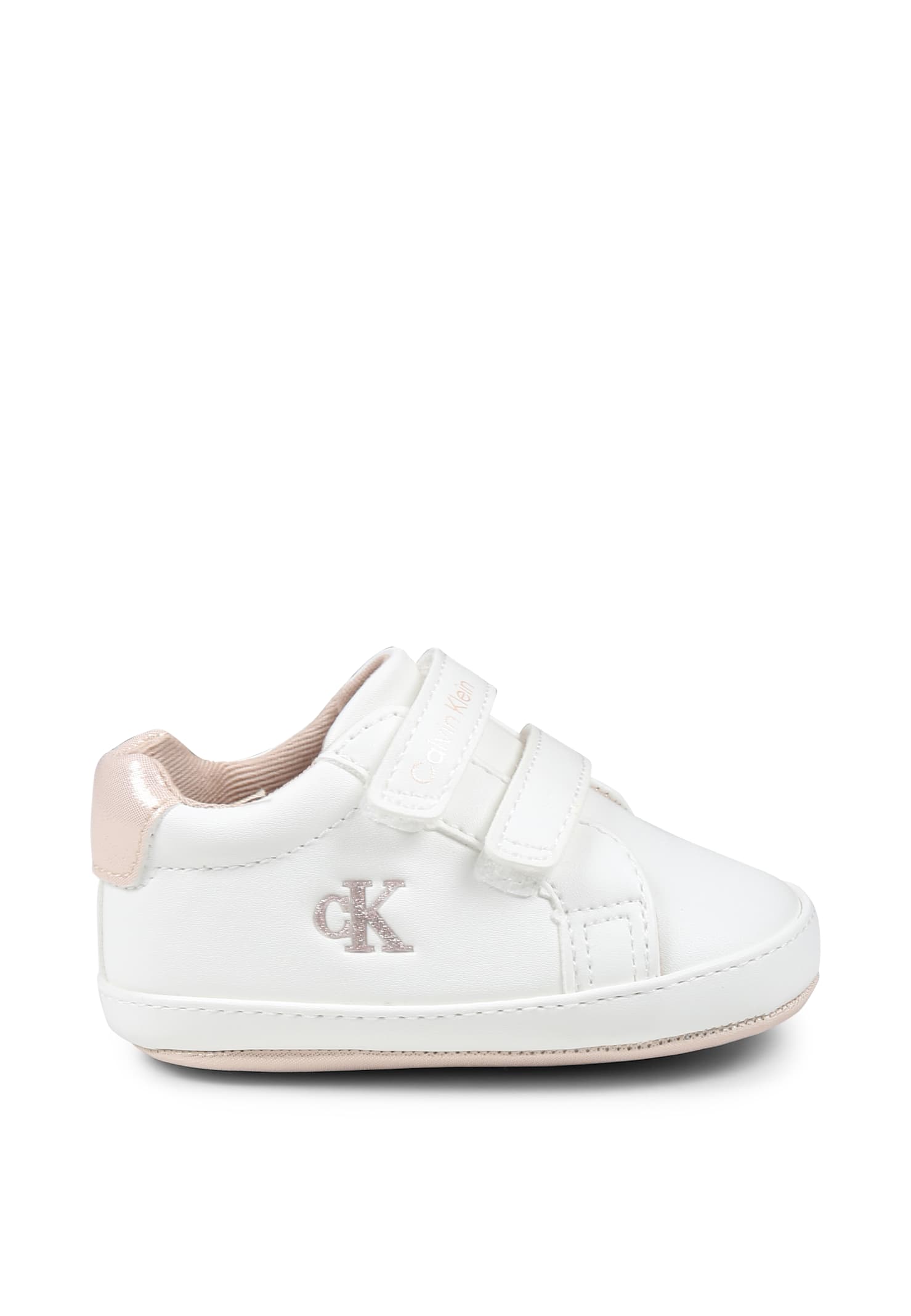 Calvin Klein Ivory Sneakers For Baby Girl With Logo