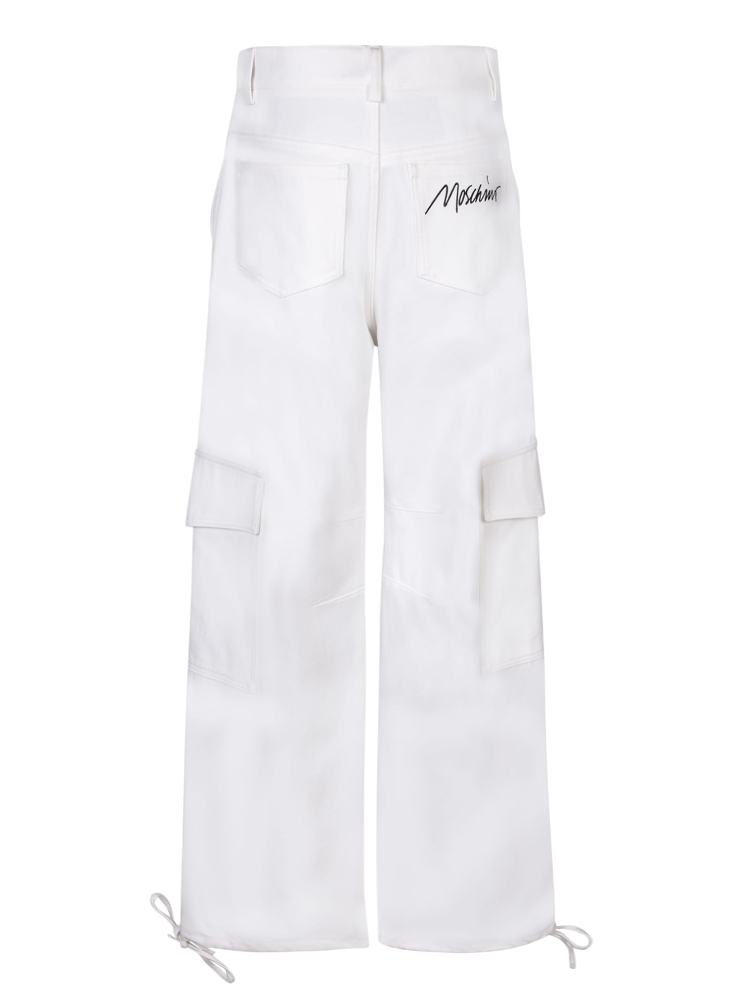 Shop Moschino Bull Cot On White Cargo Trousers