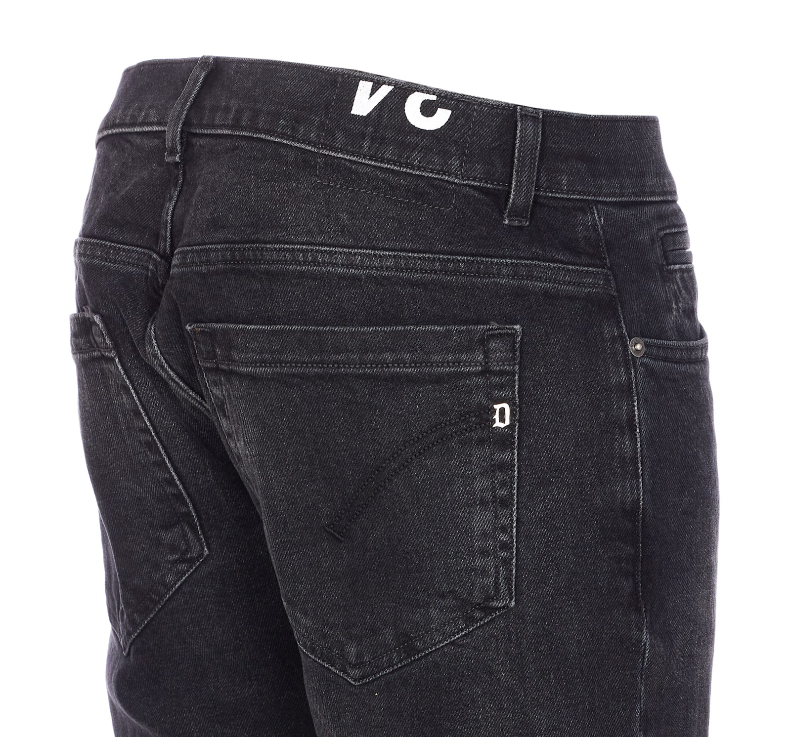 Dondup Straight Leg Jeans Featuring Five Pockets In Black