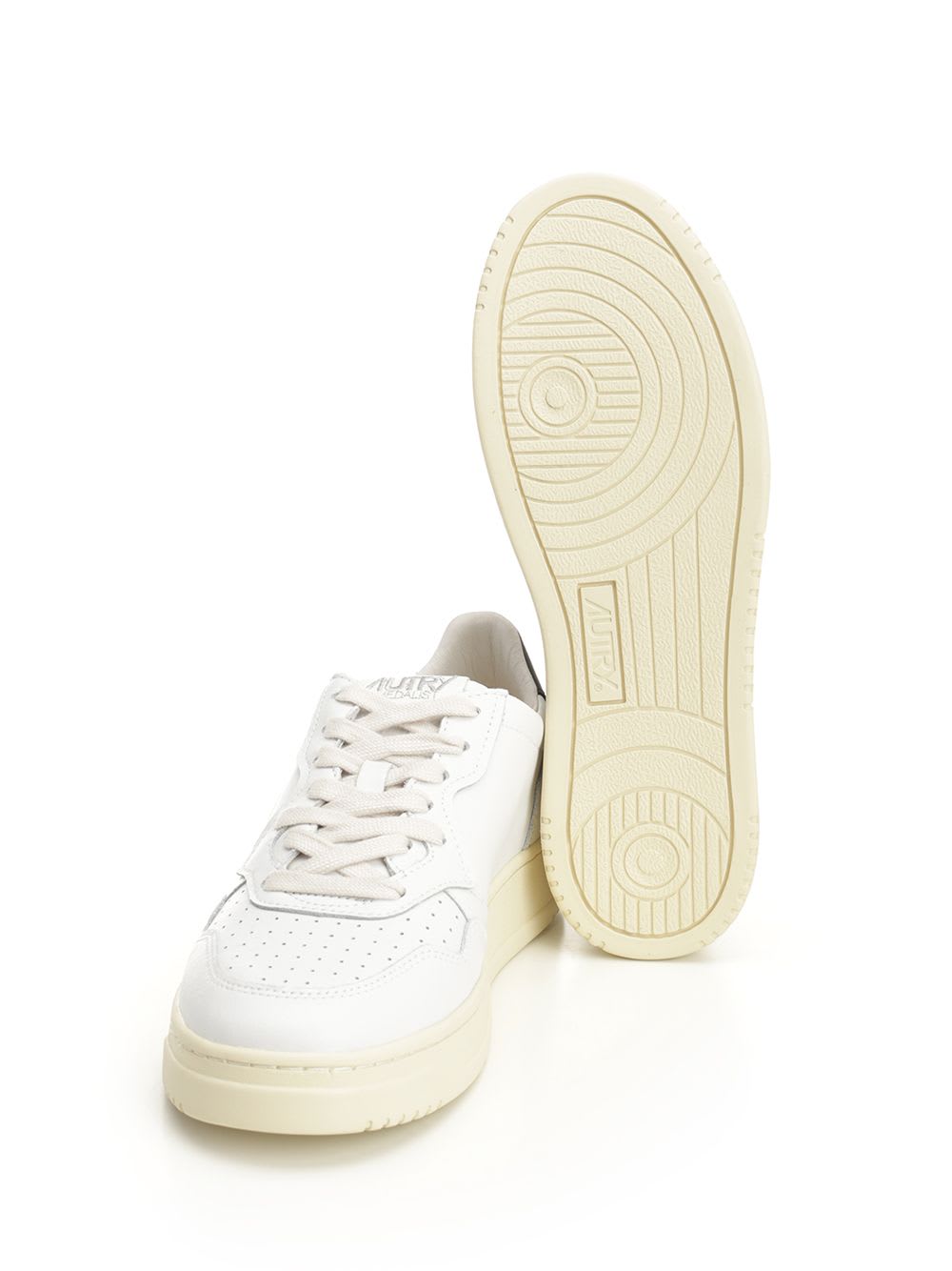 Autry Medalist Sneakers In White And Blue Leather In White