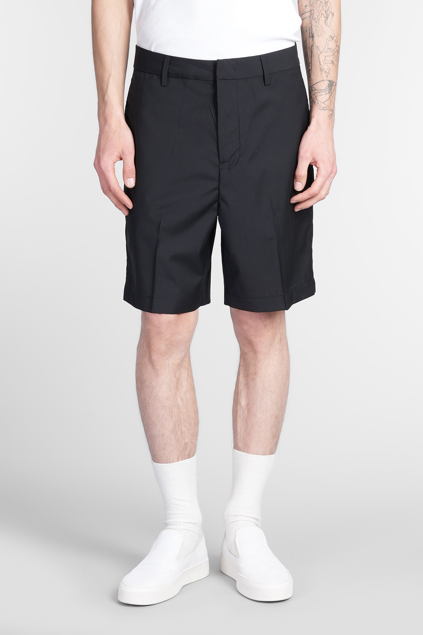 Emporio Armani Shorts In Black Wool In Black