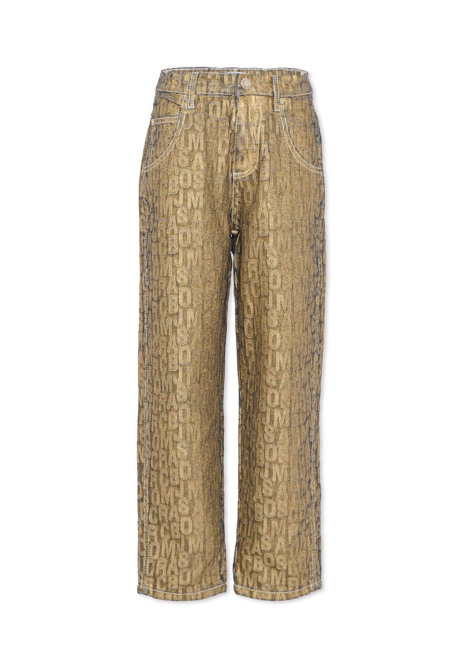 Marc Jacobs Kids' Gold Trousers For Girl With Logo
