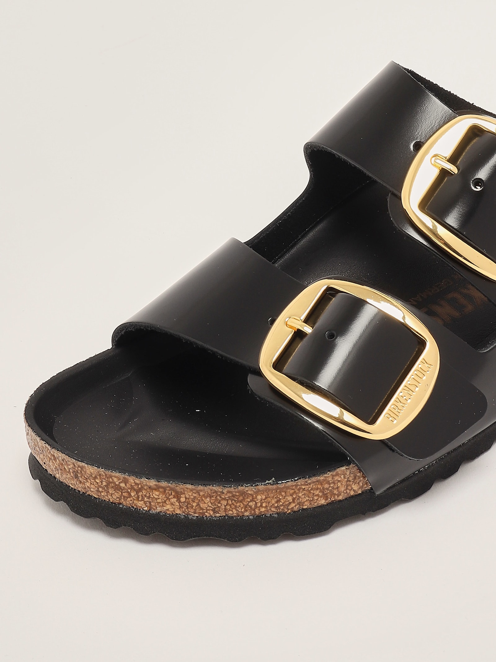 Birkenstock Arizona Big Buckle Narrow Leather Sandal In Black
