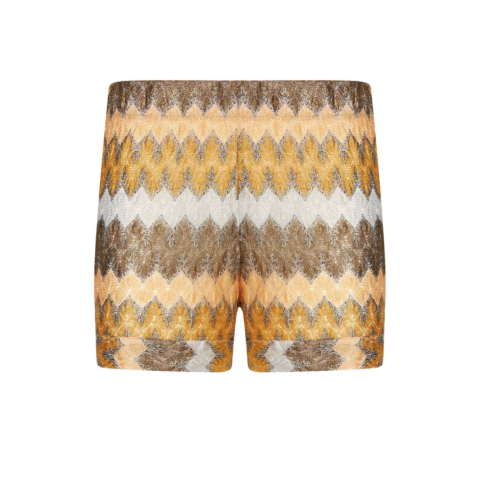 Shop Mc2 Saint Barth Woman Multicolor Knitted Shorts In Brown