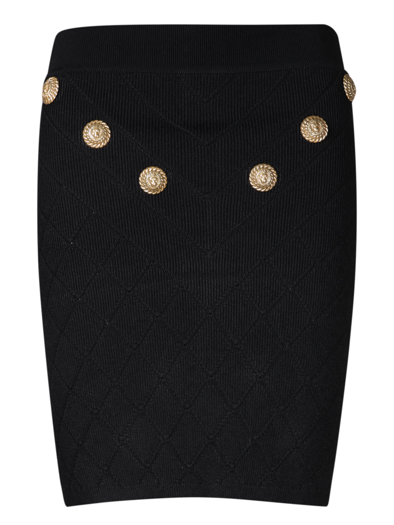 Balmain Mini 6btn Black Skirt