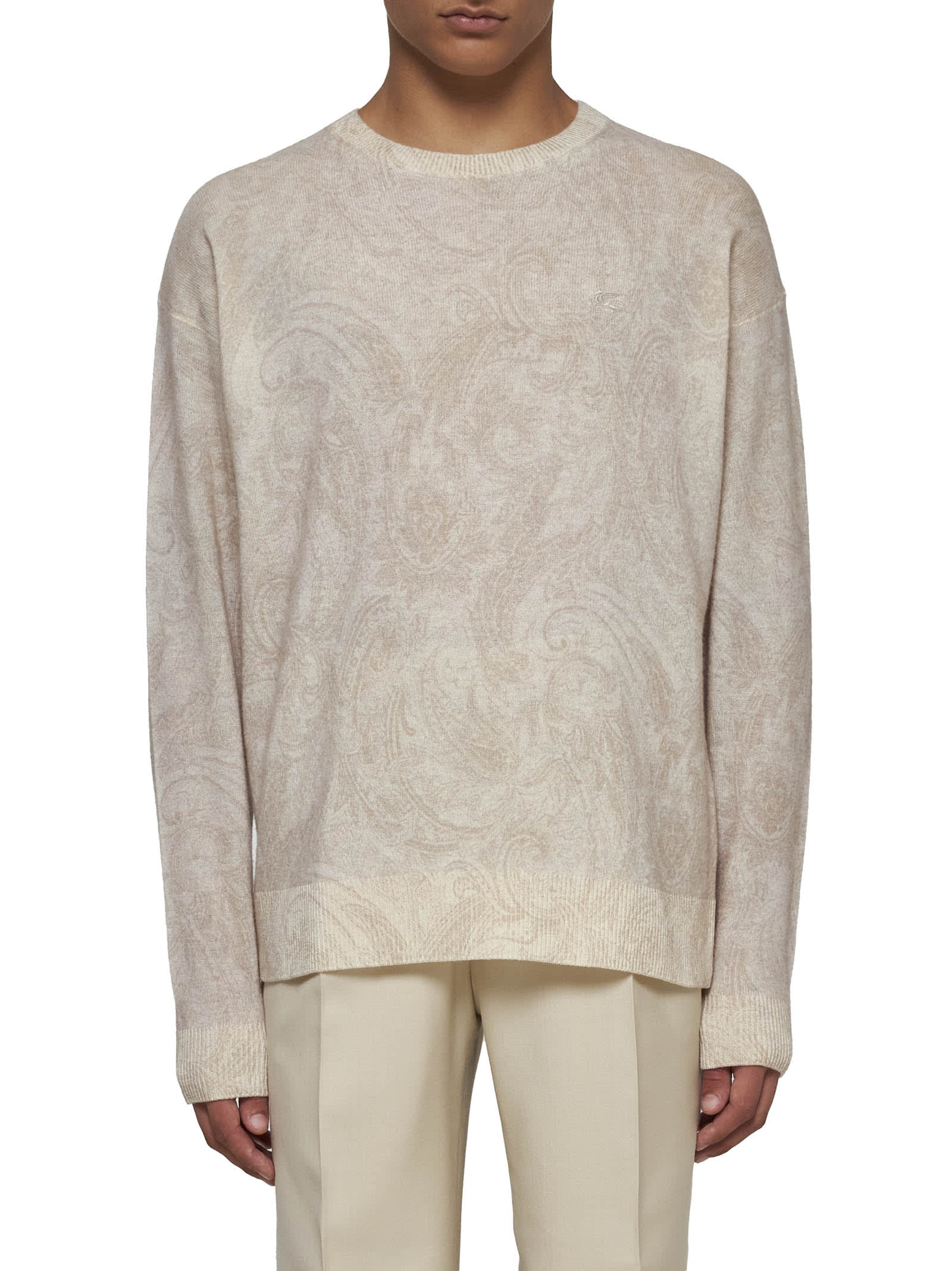 Shop Etro Sweater In Grigio-verde 3