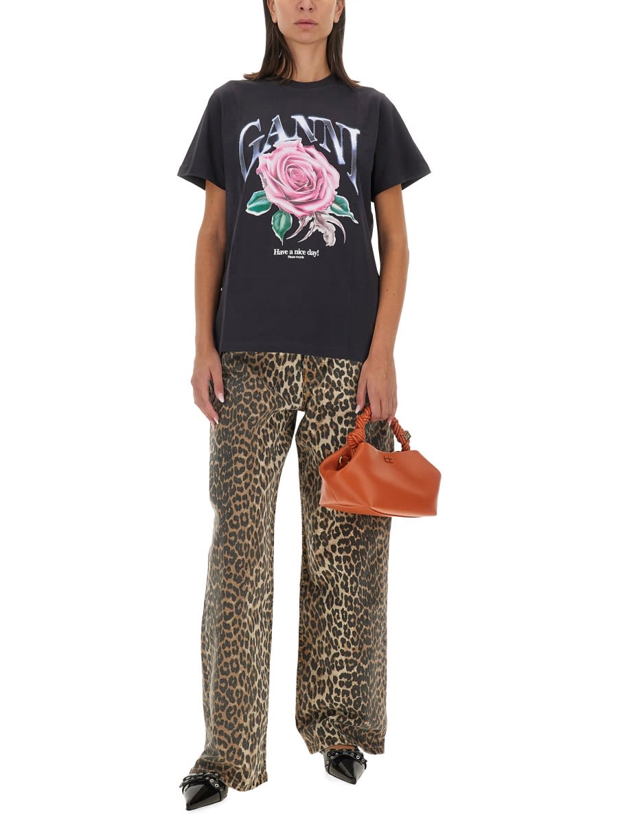 Shop Ganni Jeans Izey In Animalier