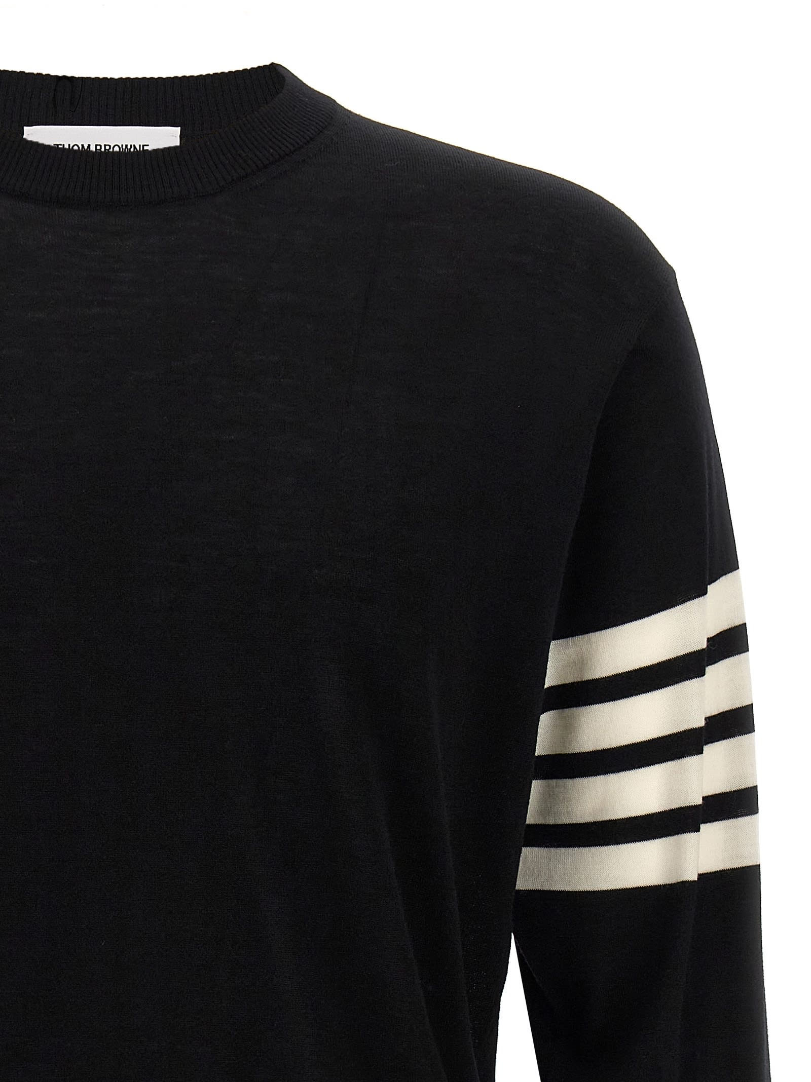 Shop Thom Browne 4 Bar Sweater In White/black