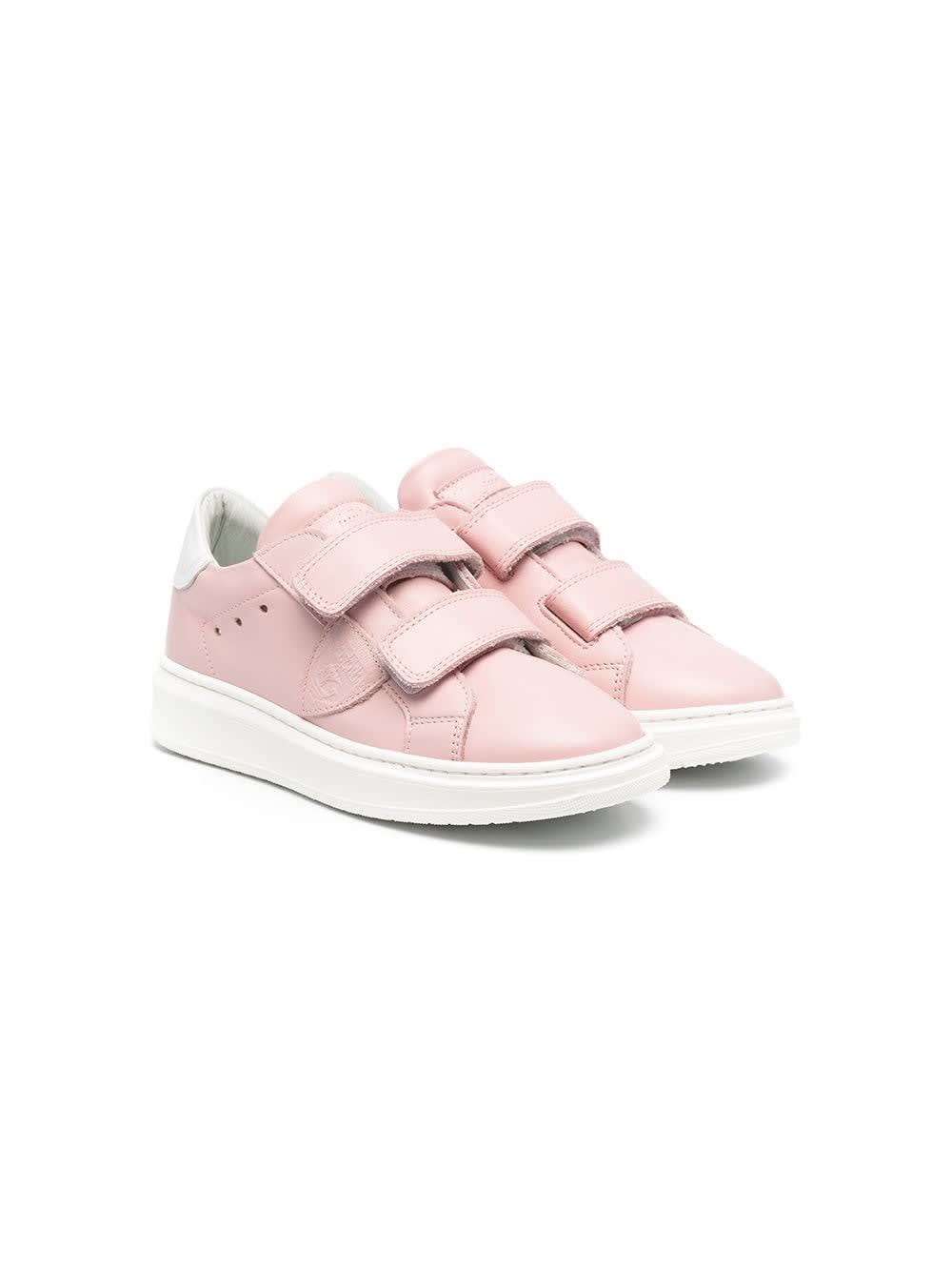 Philippe Model Temple Sneakers In Pink Leather