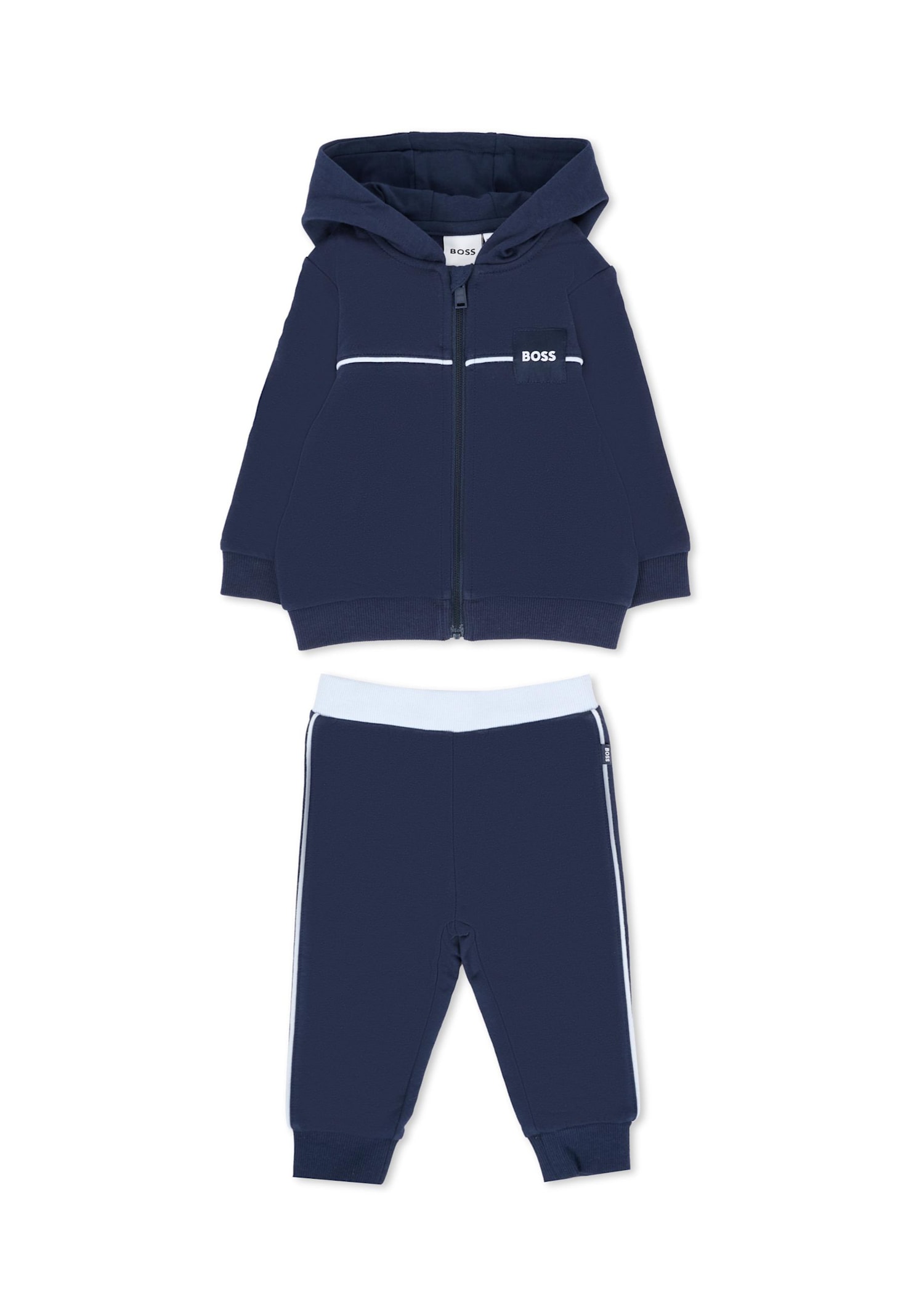 Hugo Boss Blue Set For Baby Boy With Logo In Blue