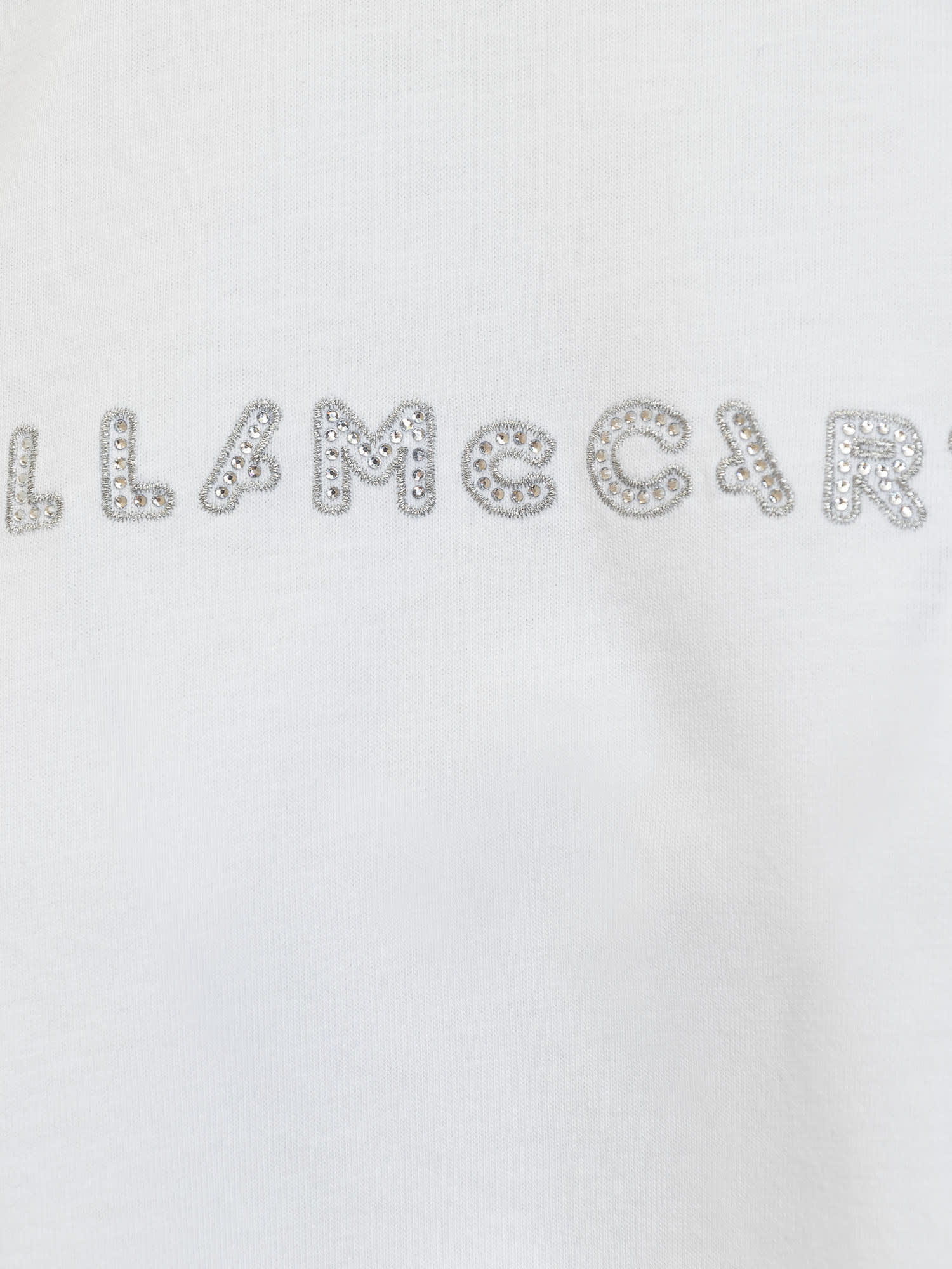 Shop Stella Mccartney Crystal Embellis T-shirt In Pure White