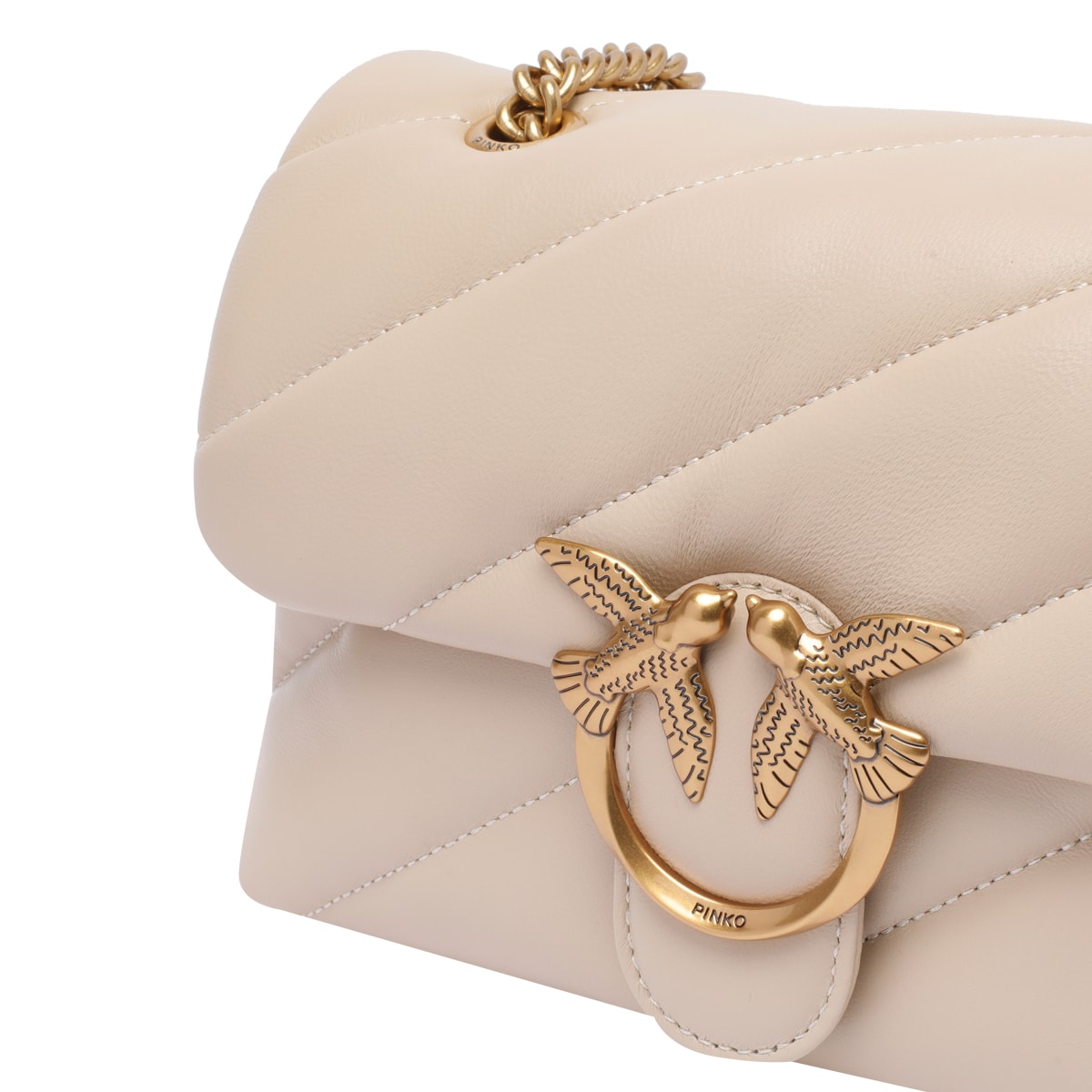 Pinko Love Bag Puff Maxi Quilt Mini In Beige