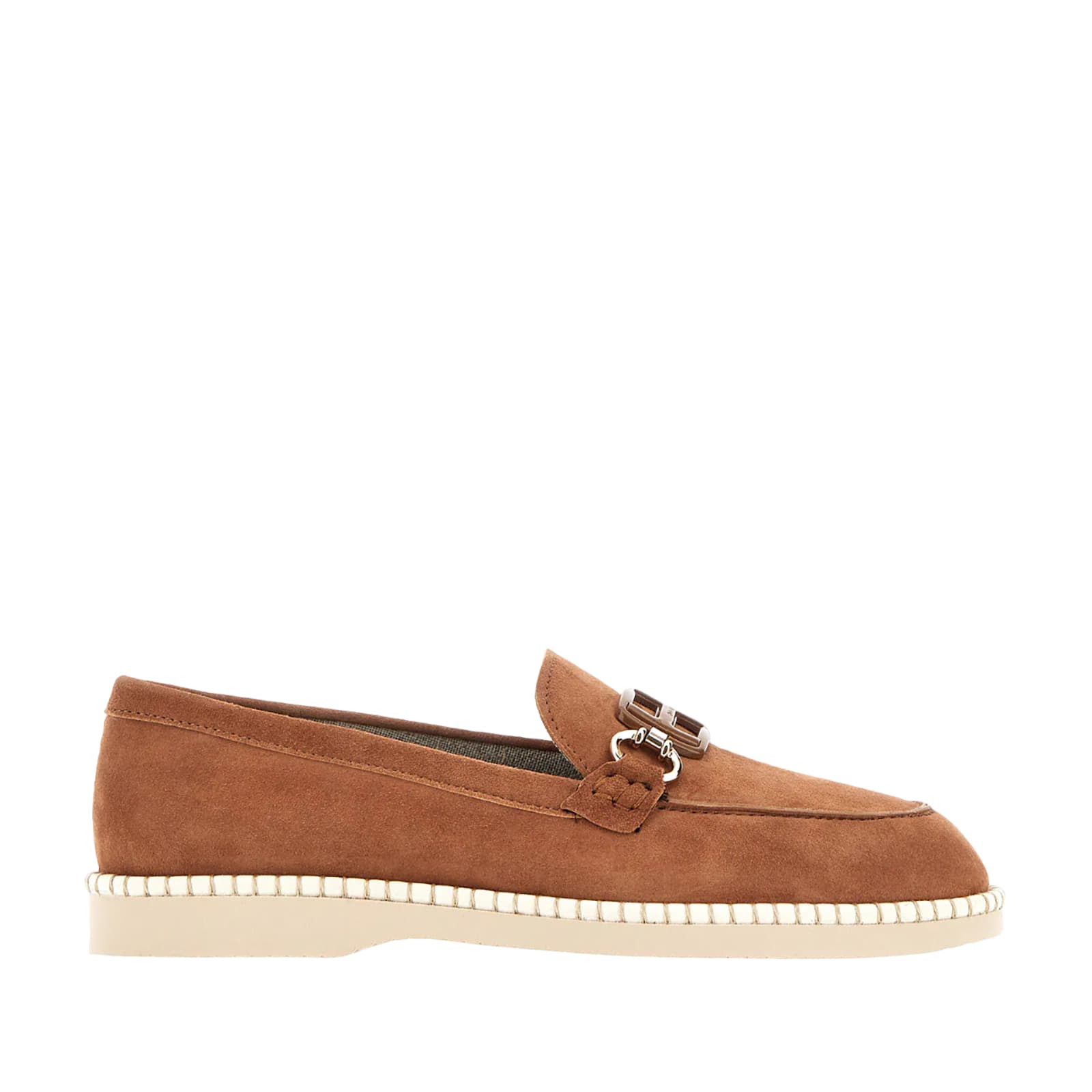 Hogan Deconstructed H642 Suede Loafers In Brown
