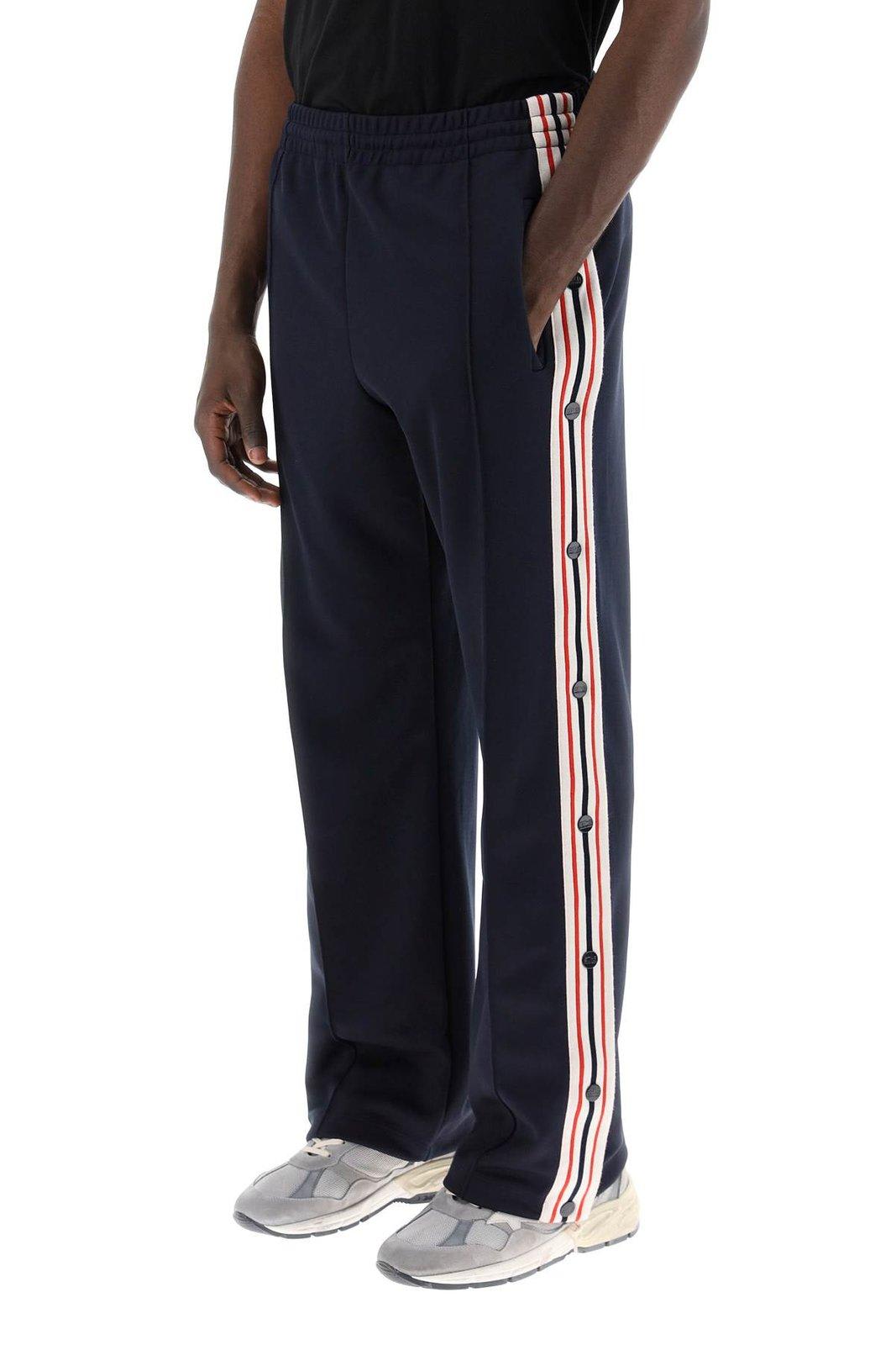 Shop Golden Goose Side Striped Track Pants In Dark Blue Papyrus (blue)