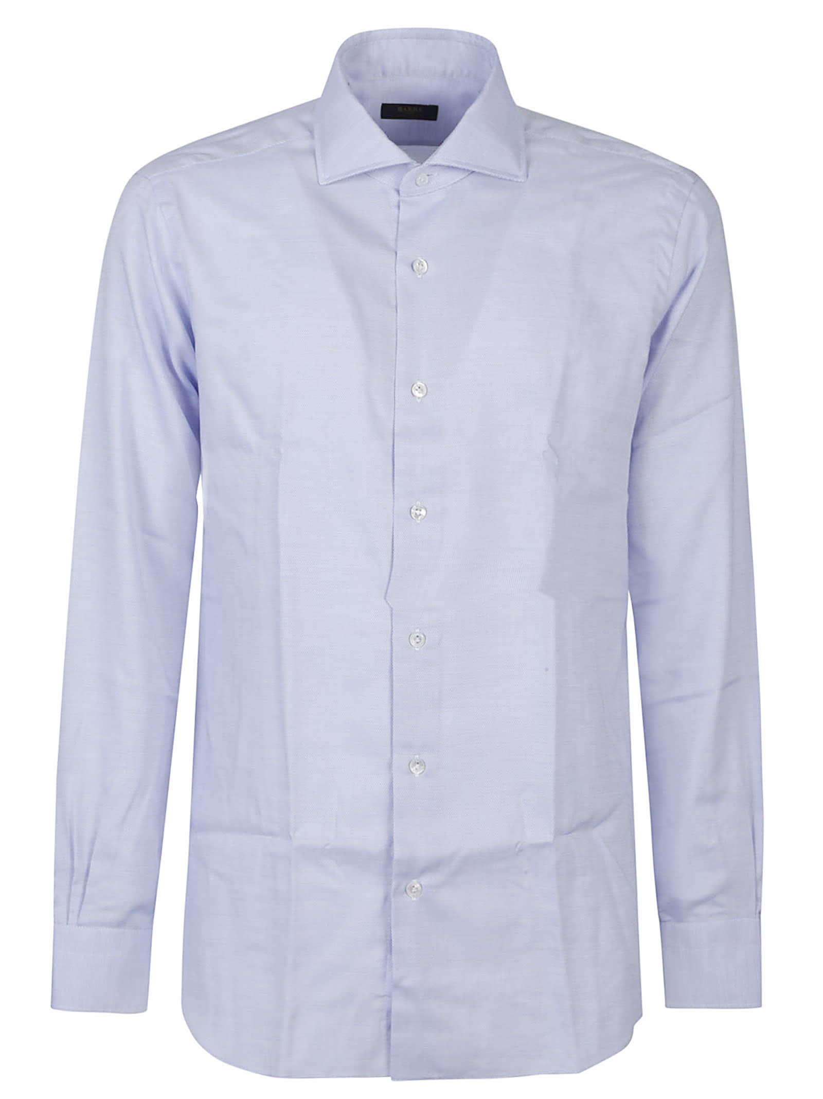 Barba Napoli Long Sleeve Neck Shirt In Blue