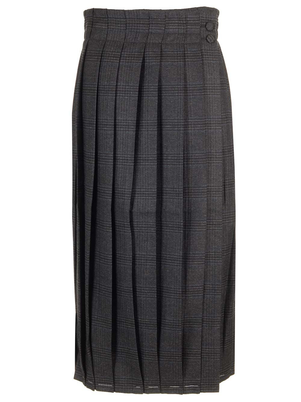 Pleated Suiting Skirt