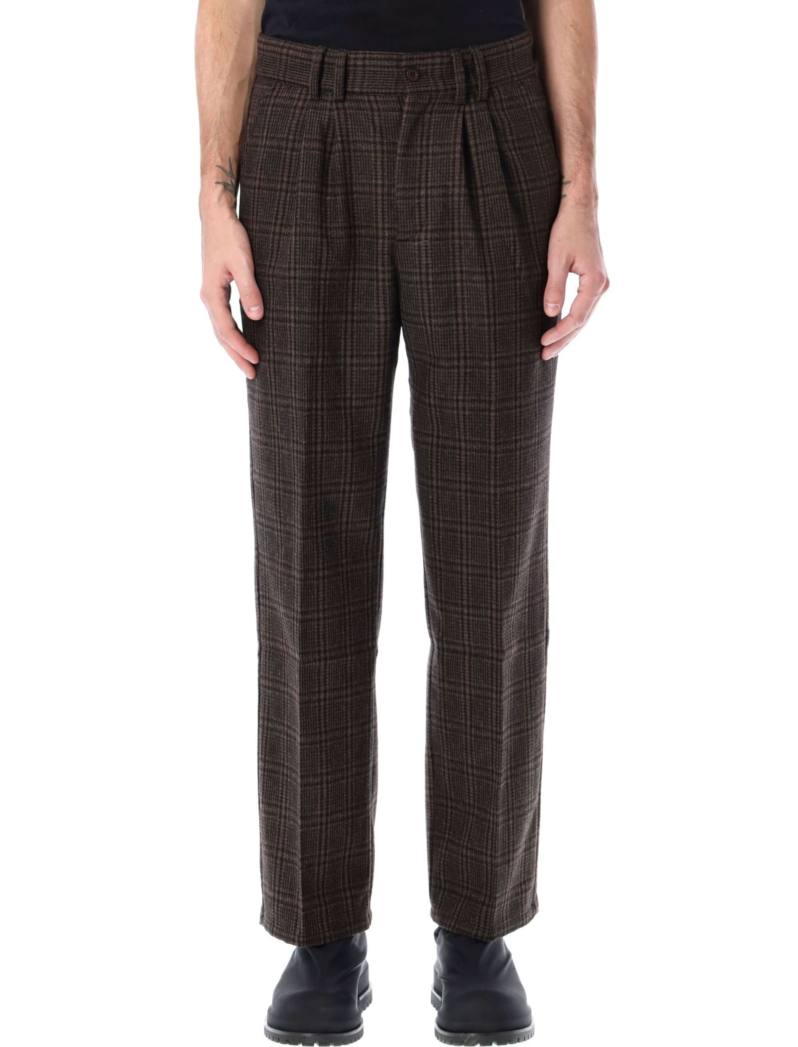 PACCBET Check Wool-blend Trousers