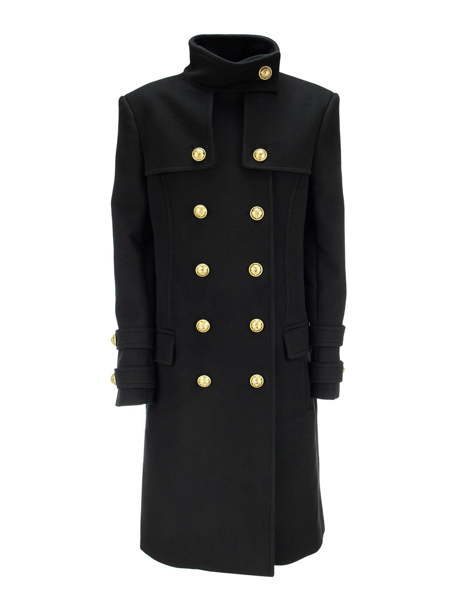 Balmain Wool And Cashmere Double-breasted Long Coat