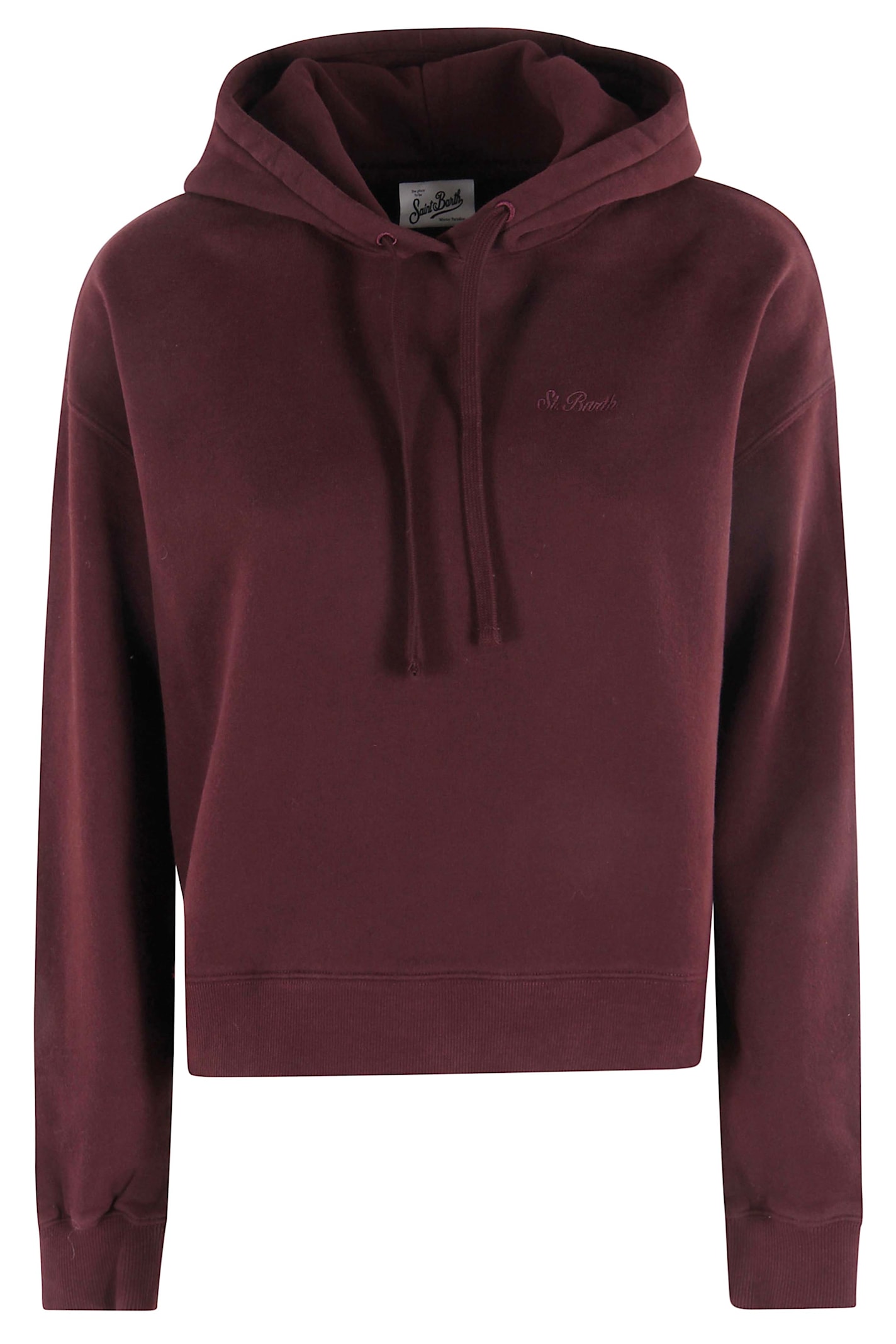 Mc2 Saint Barth Hooded Sweatshirt In Burgundy