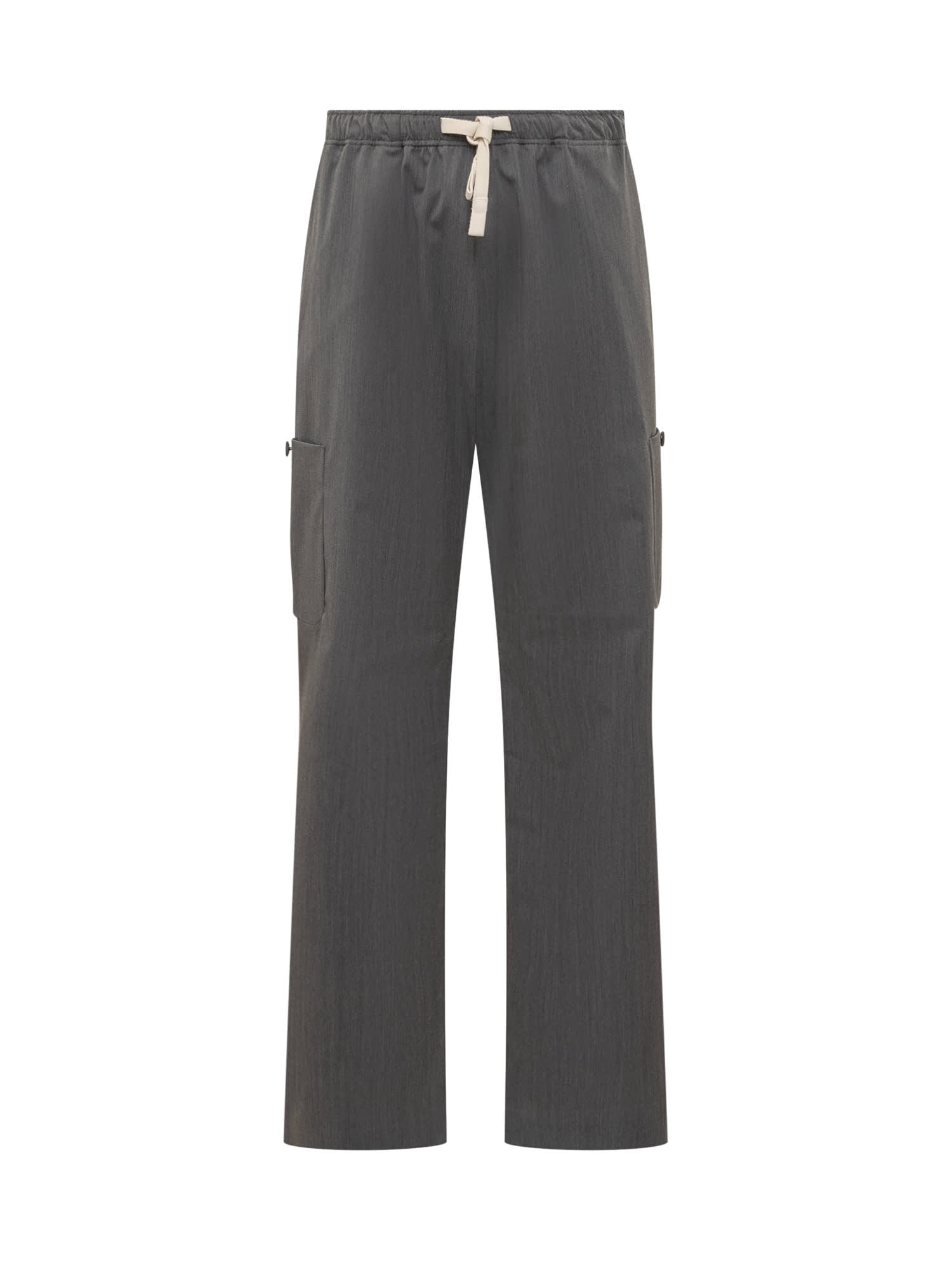 Shop Palm Angels Monogram Loose Pants In Grigio Chiaro