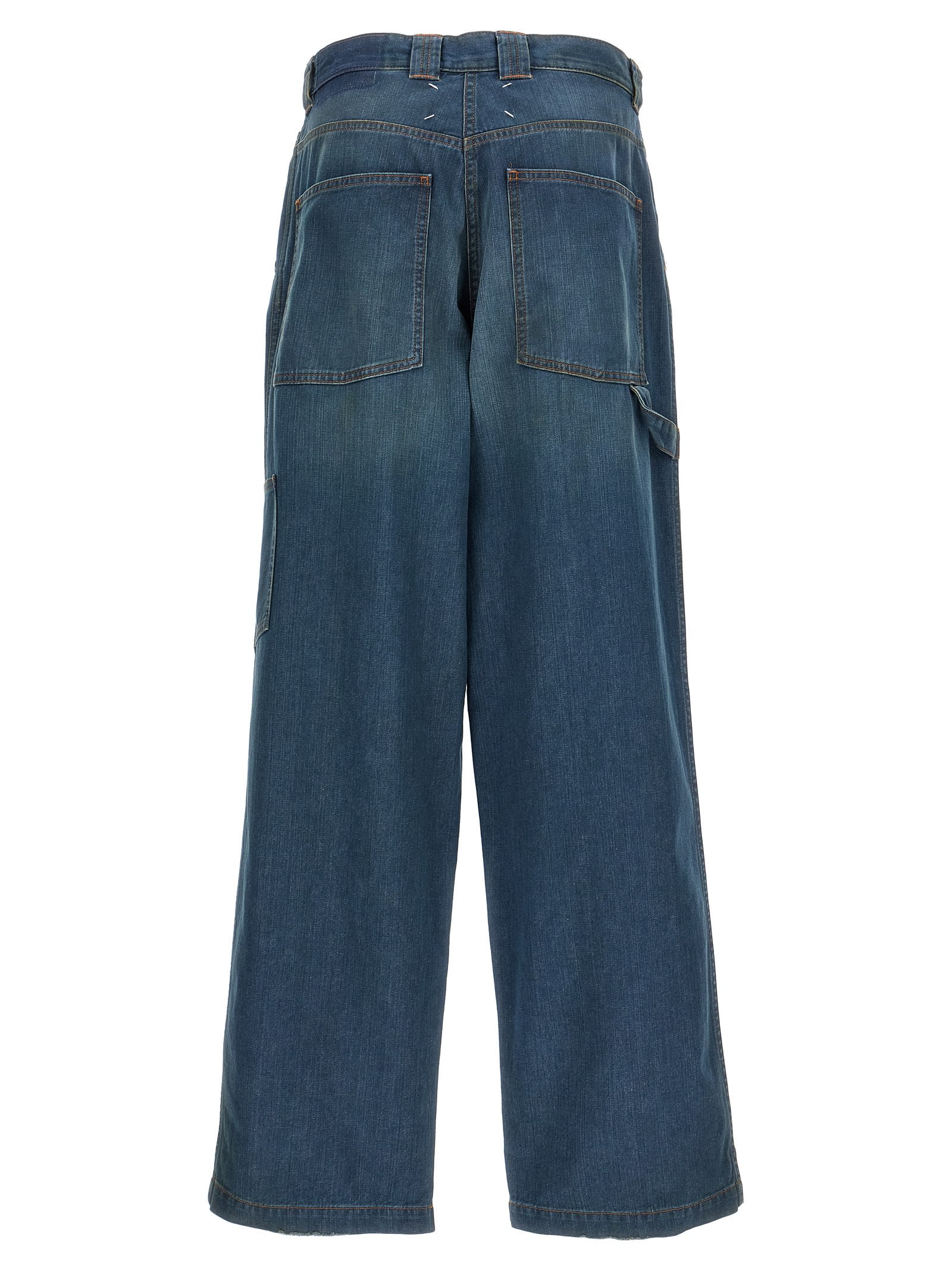 Shop Maison Margiela Americana Wash Jeans In Blu Denim