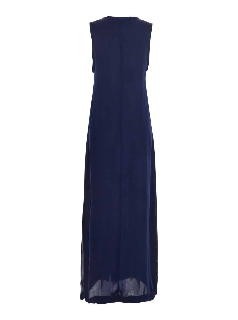 Jucca Blue Long Dress With U-neck And Back Closure