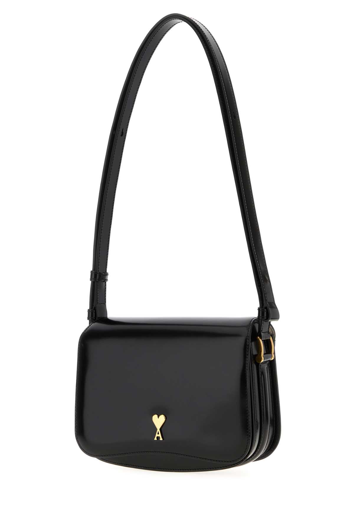Ami Alexandre Mattiussi Ami Paris Women Leather Shoulder Bag With Logo Monogram In Black