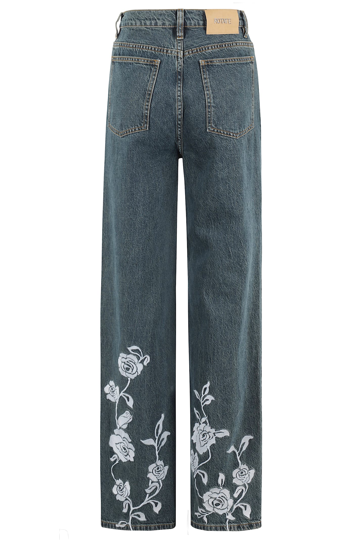 Rotate Birger Christensen Rotate High-waisted Straight Legged Jeans In Steel Blue Denim