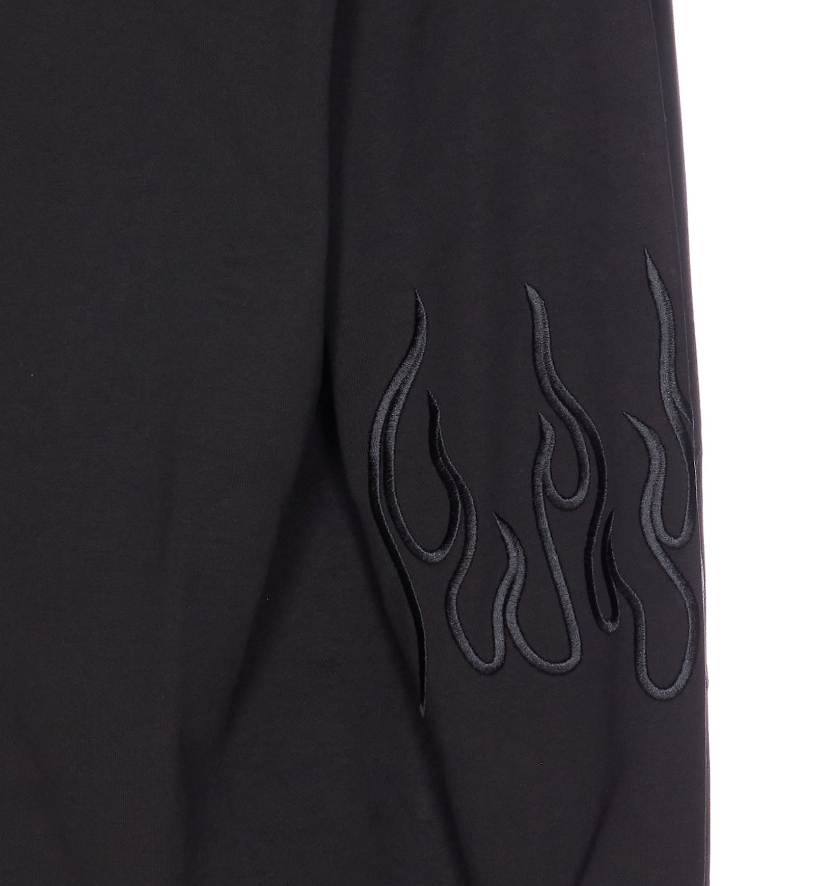 Vision Of Super Flame-embroidered Crewneck Sweatshirt In Black