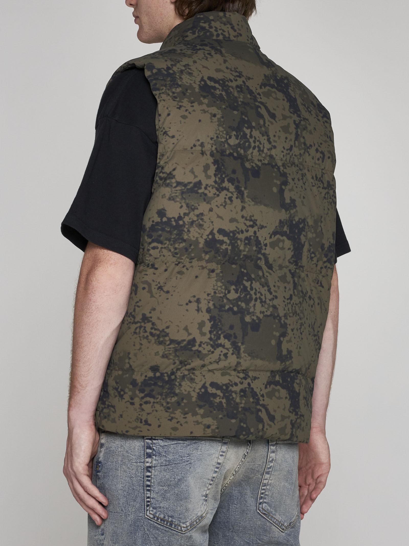Shop Represent Camouflage Print Nylon Puffer Vest In Multicolour