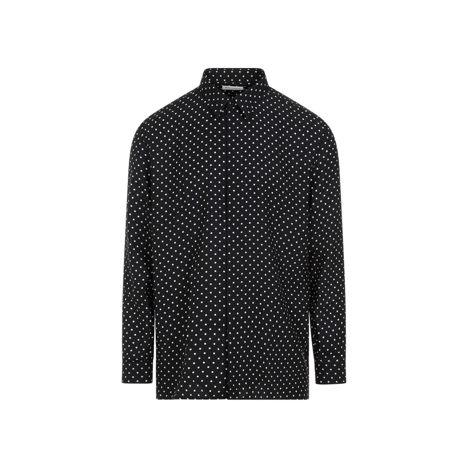 Shop Saint Laurent Silk Shirt In Noir Craie