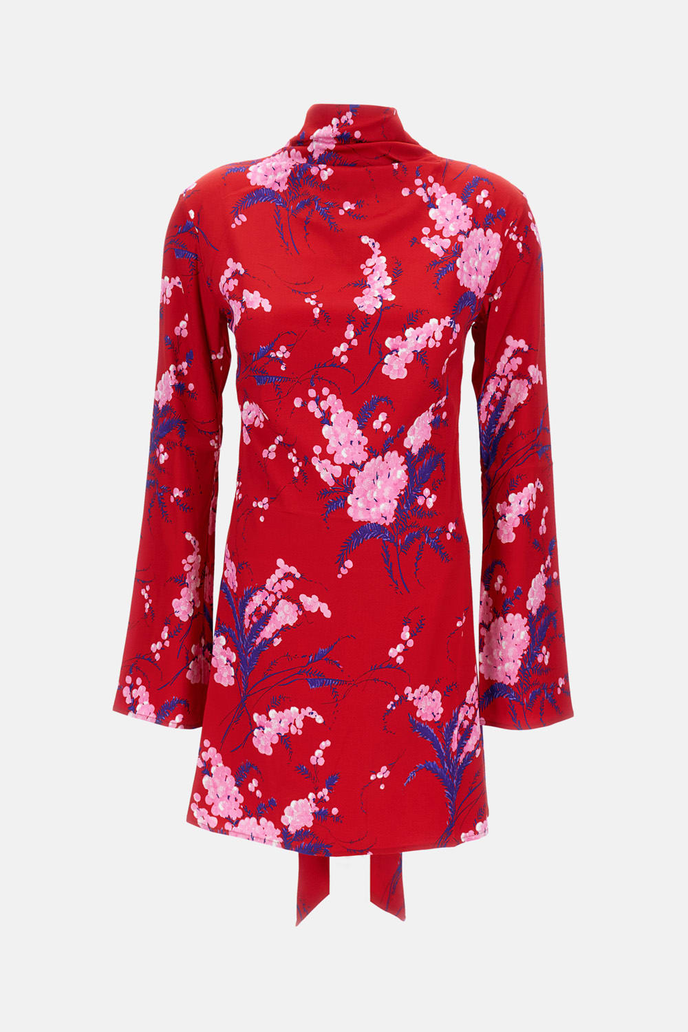 Des_phemmes Red Des Phemmes Floral Mini Dress In Red