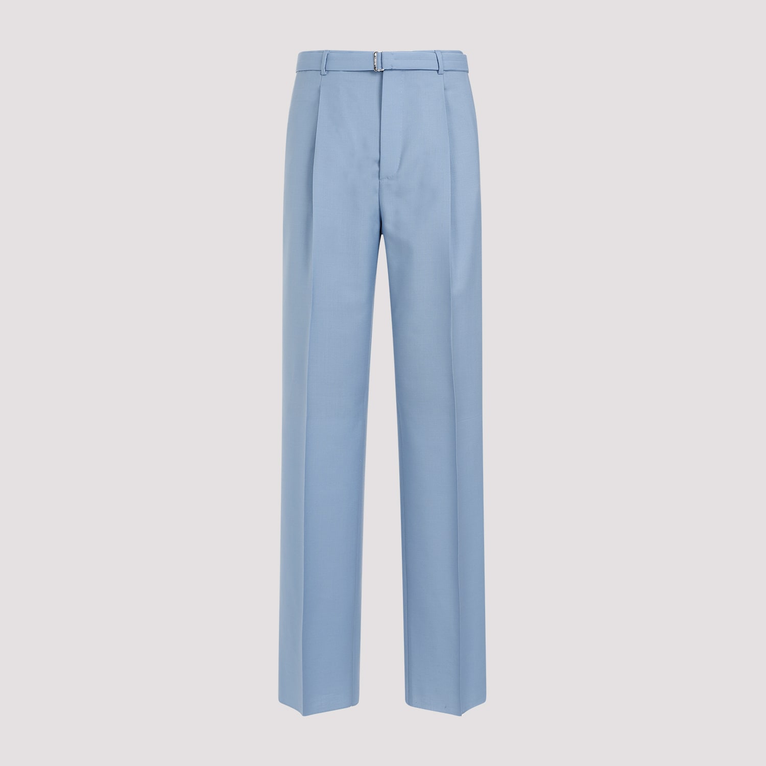 Shop Lanvin Wide Leg Trousers In Fog