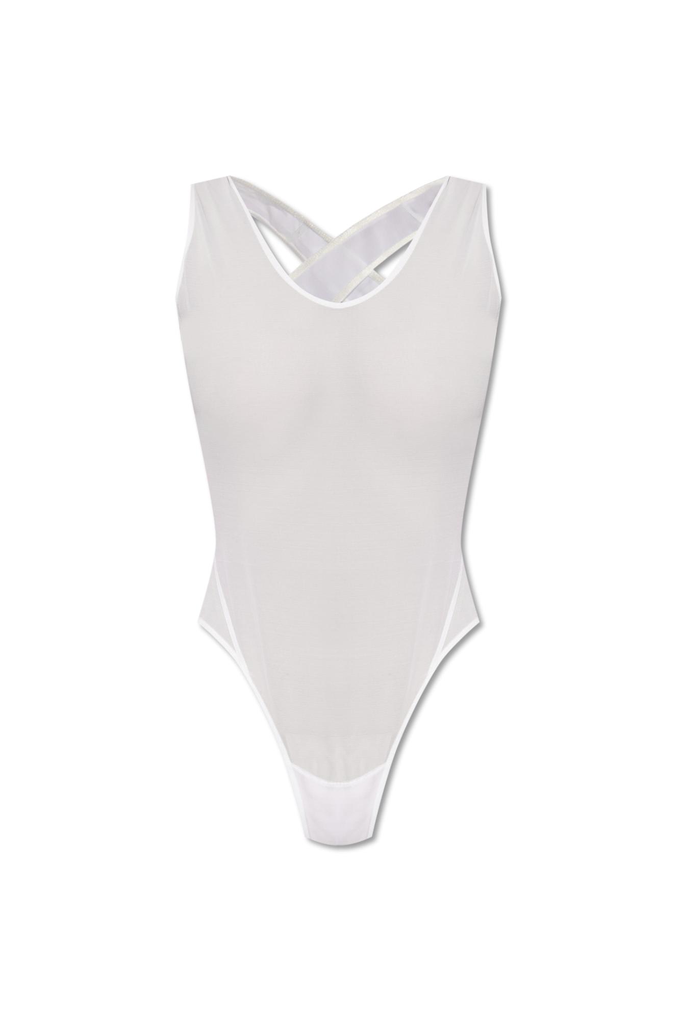 Shop Alaïa See-through Bodysuit In White