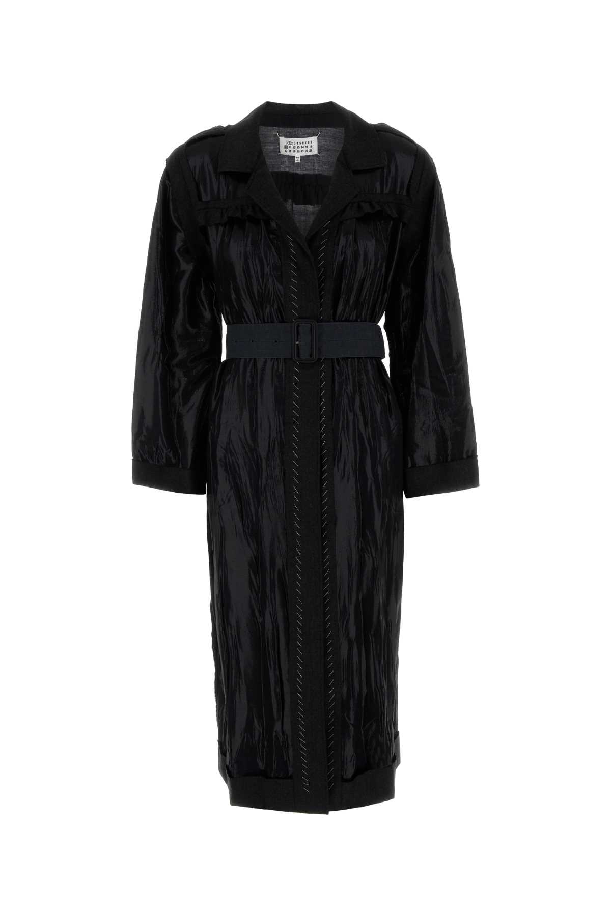 Maison Margiela Black Jersey Trench Dress In Black