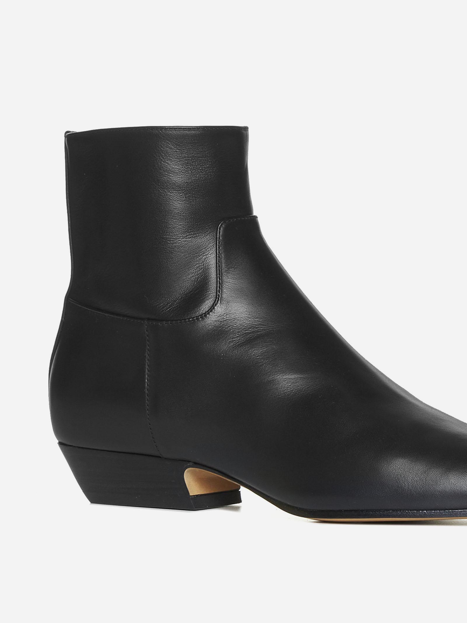 Shop Khaite Marfa Leather Ankle Boots In Black
