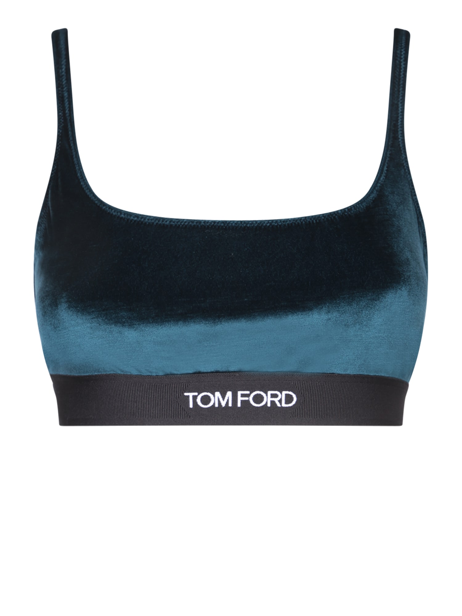 Shop Tom Ford Teal Green Velvet Bralette