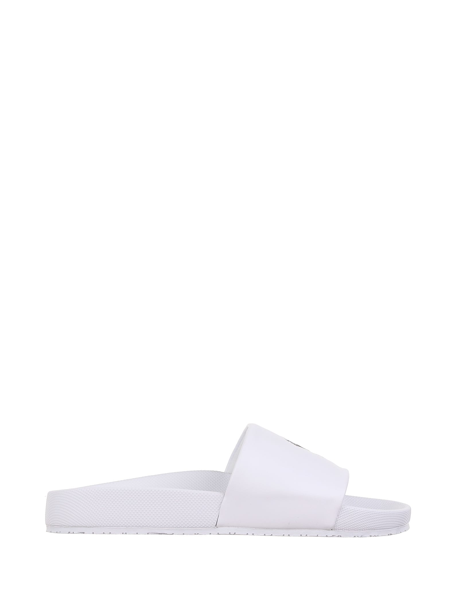 Polo Ralph Lauren Pool Slides With Contrast Logo In White Rubber