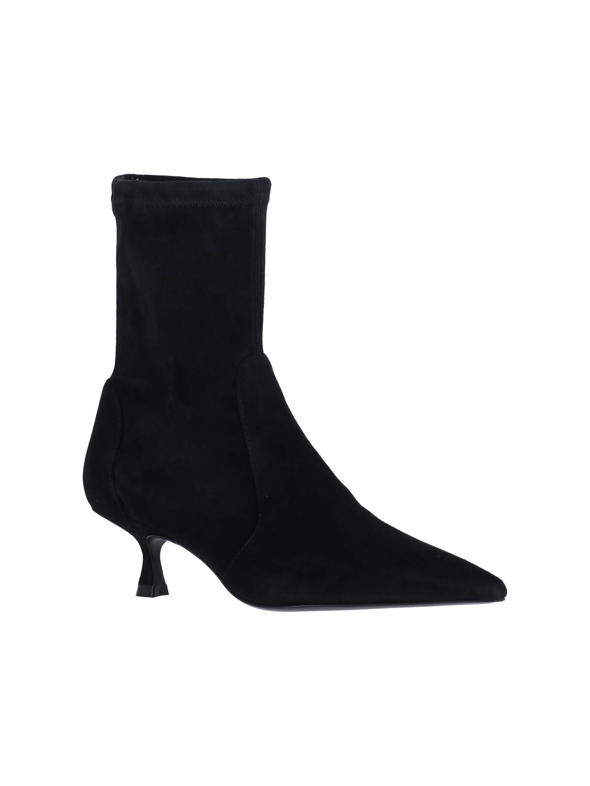 Stuart Weitzman Naomi Stretch Suede Ankle Booties In Black