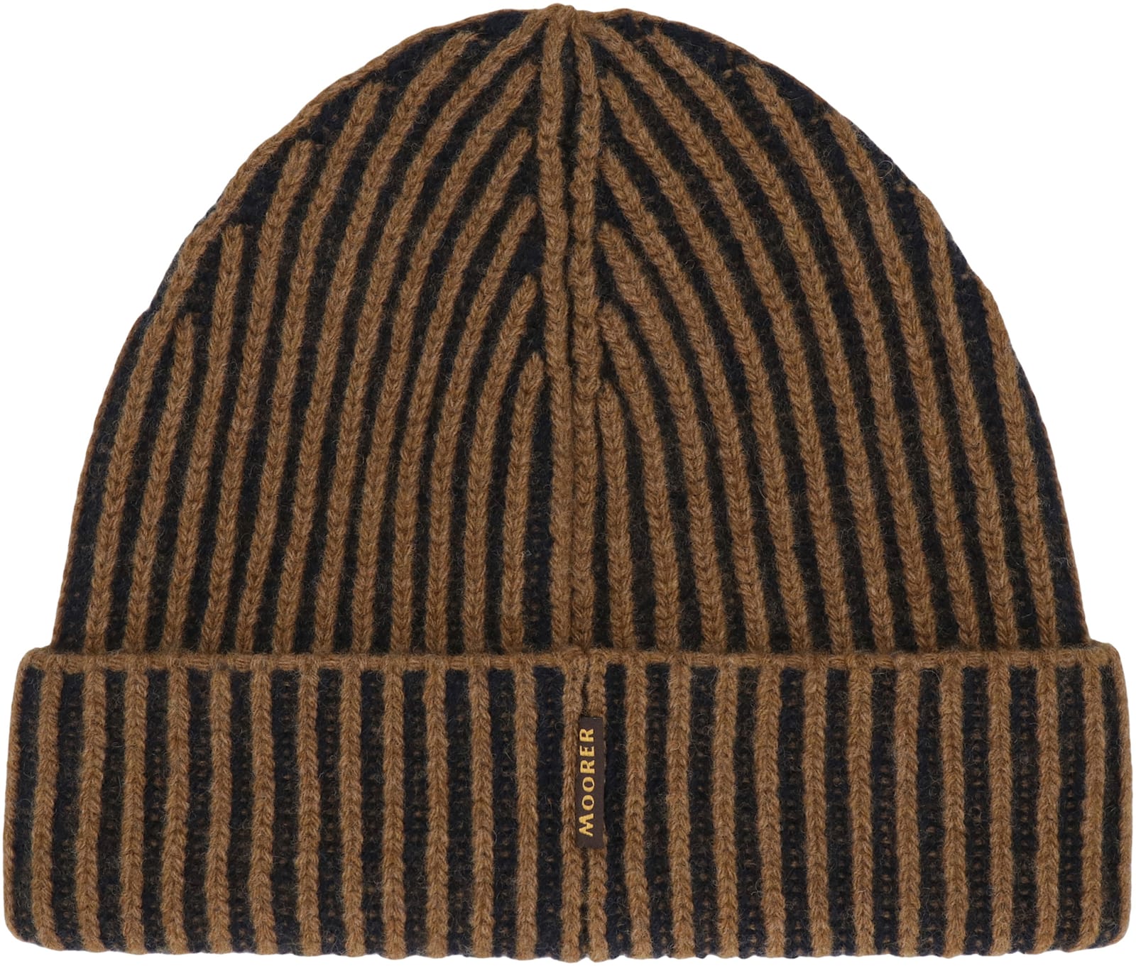 Moorer Davis Knitted Beanie In Brown