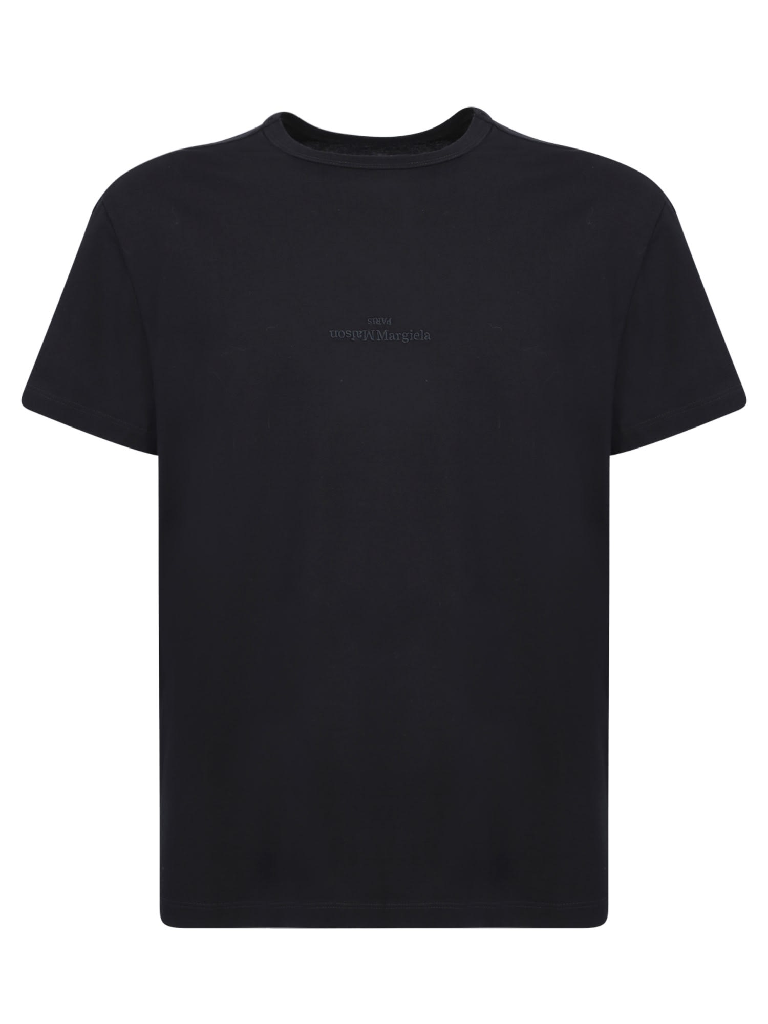 Shop Maison Margiela Embroidered Logo T-shirt In Black