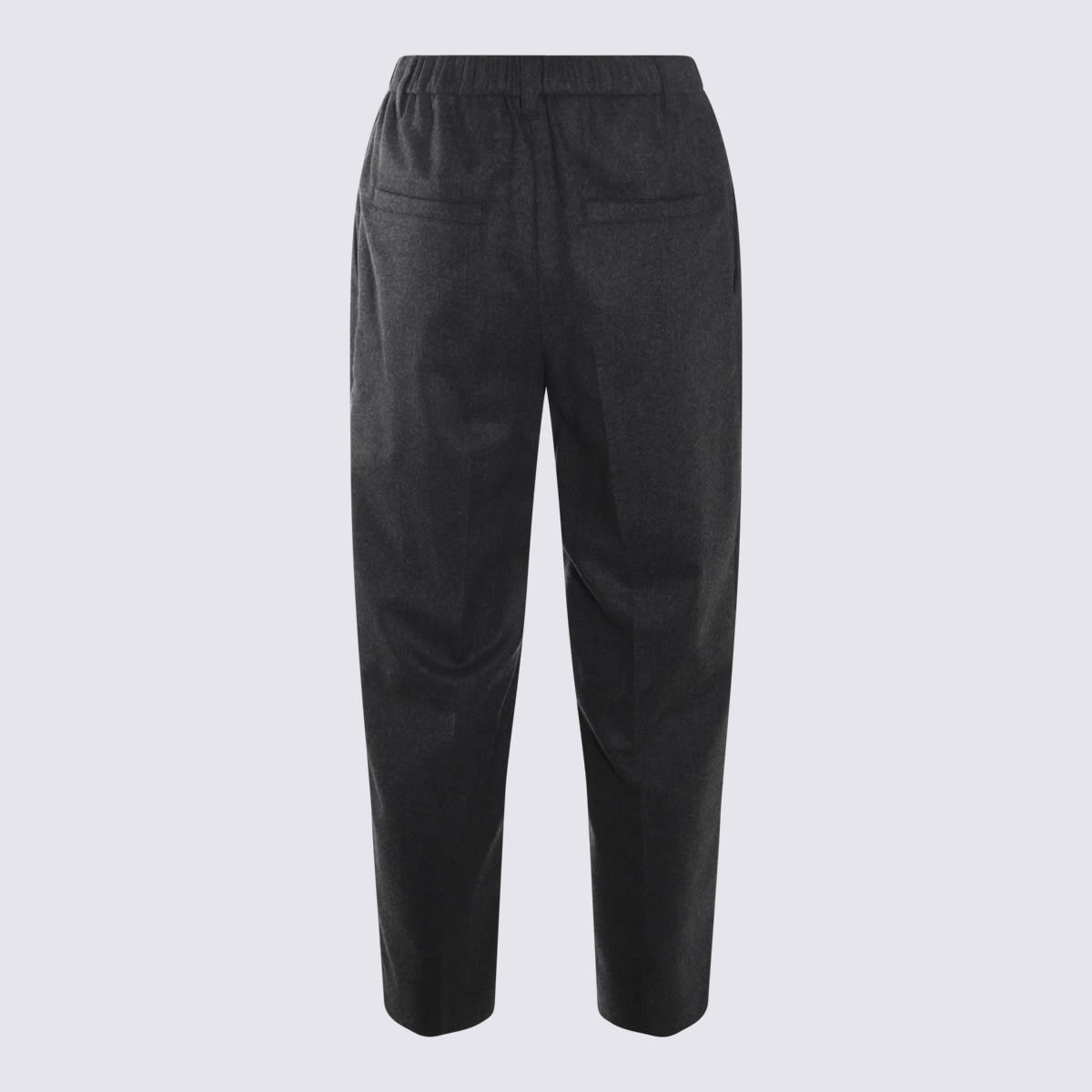 Shop Brunello Cucinelli Dark Grey Wool Pants