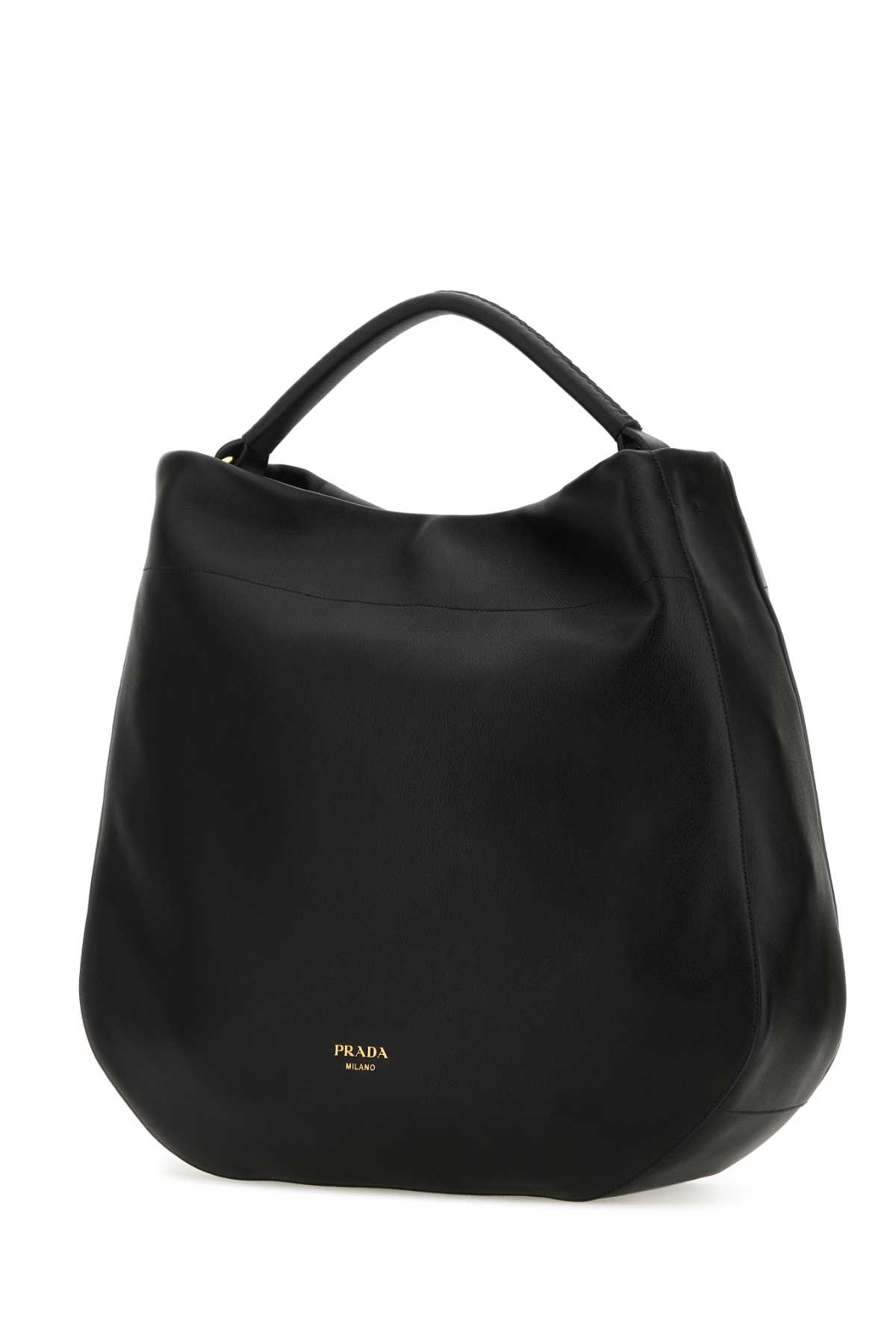 Shop Prada Black Leather Shopping Bag In Nero