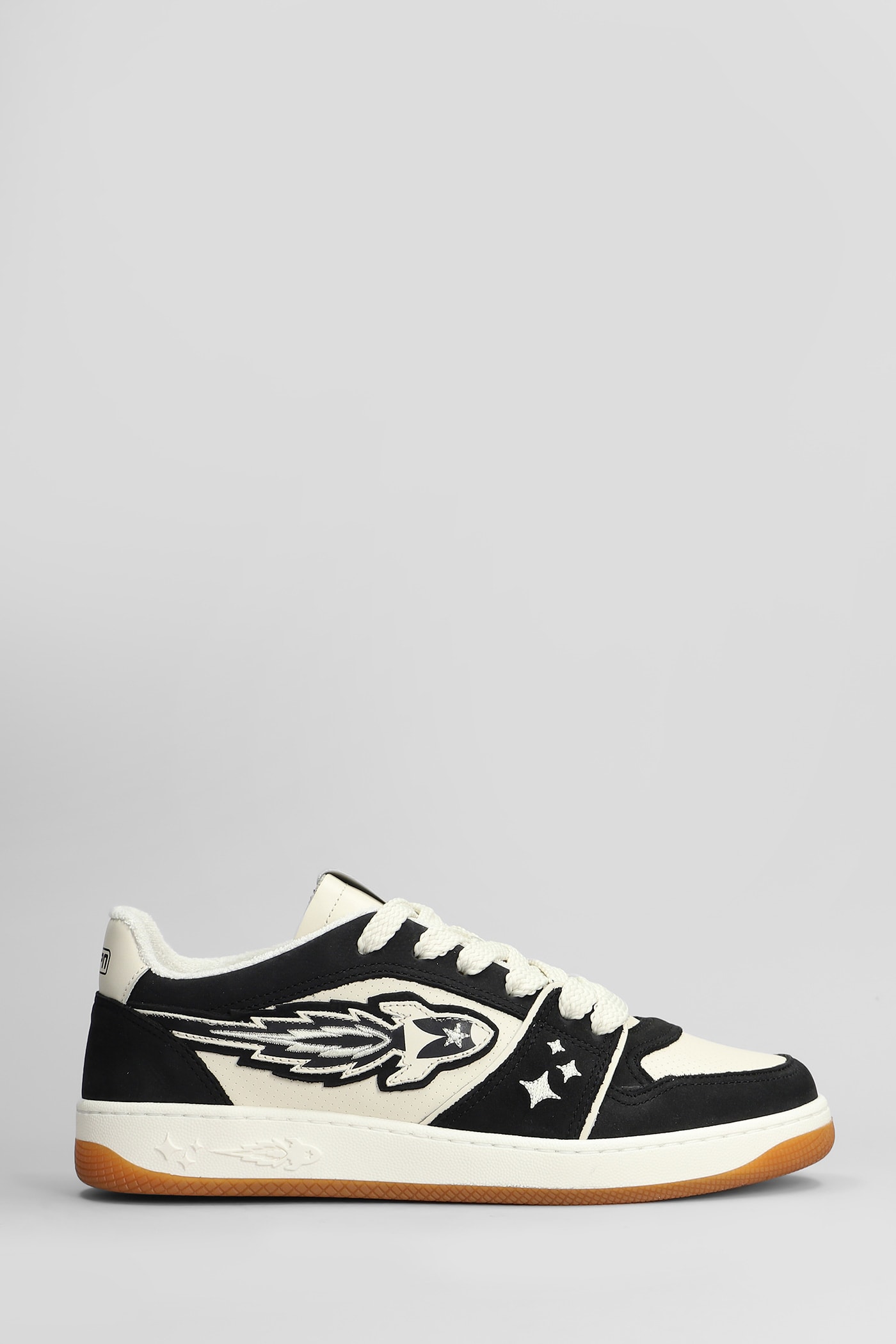 Egg Rocket Sneakers In Beige Suede And Leather